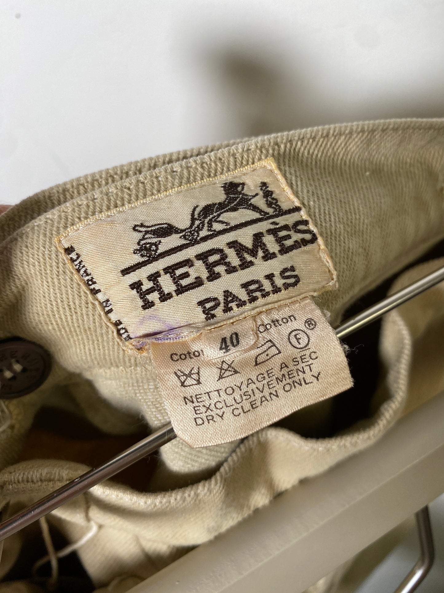 Hermès One Piece Folded midi skirt in Beige