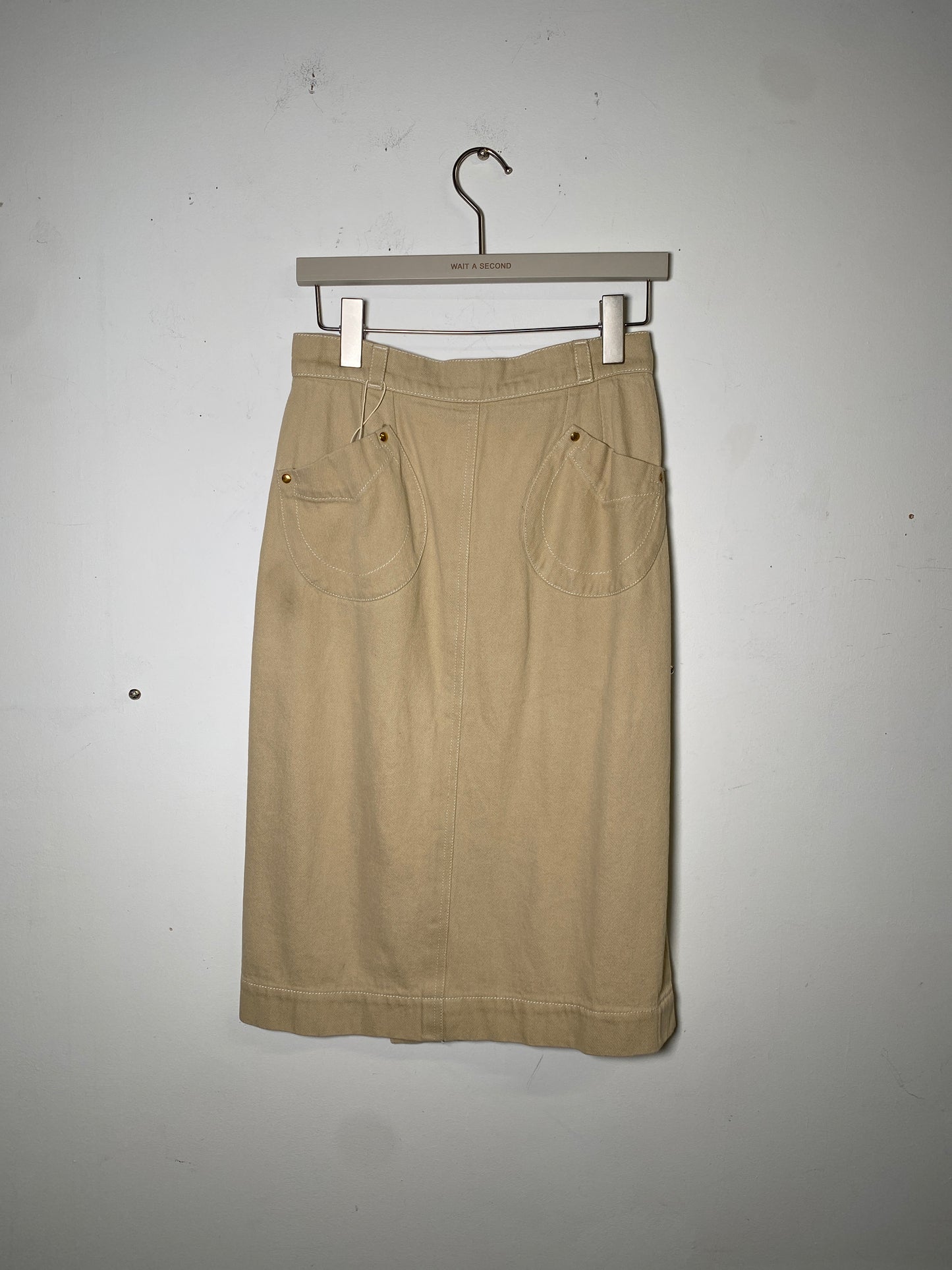 Hermès One Piece Folded midi skirt in Beige