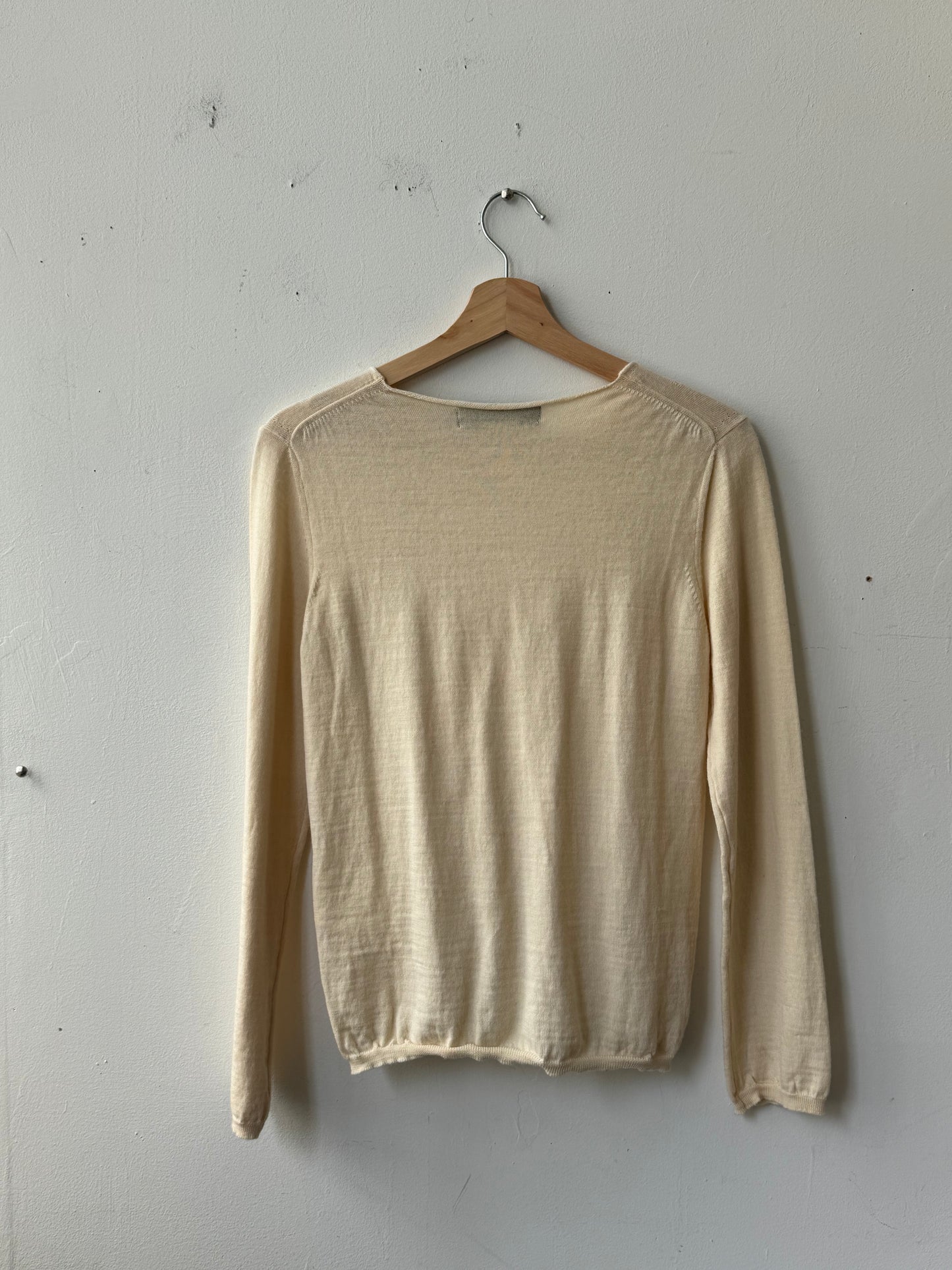 WAS-24490 Comme Des Garcons BLACK Off White Knit Sweater