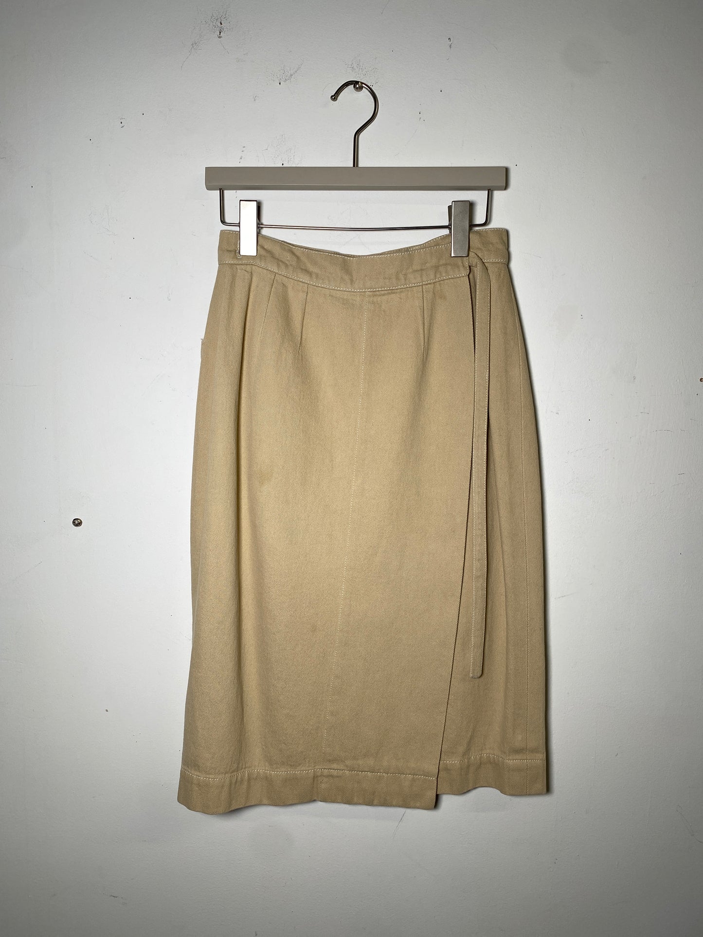Hermès One Piece Folded midi skirt in Beige