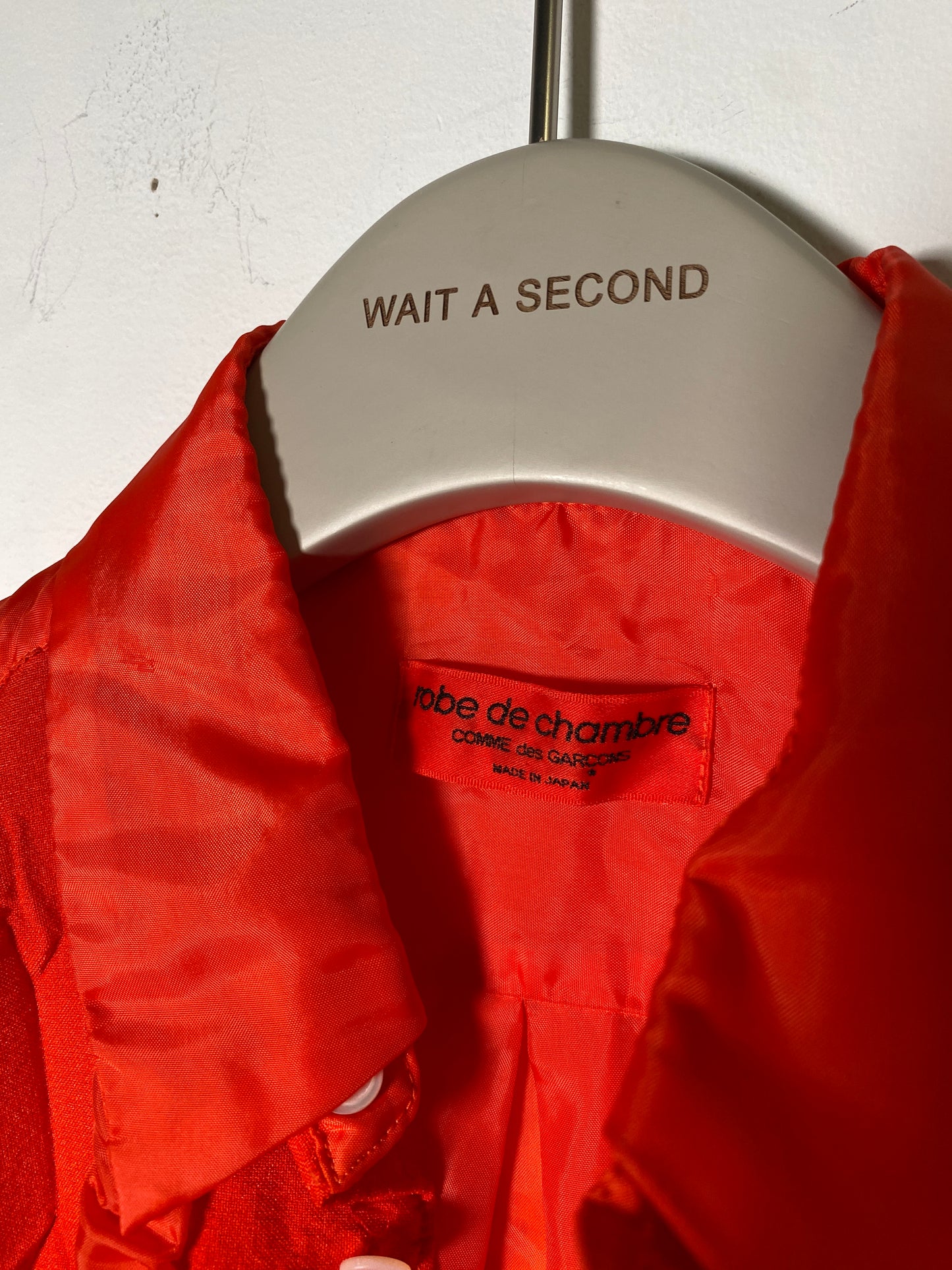 Comme Des Garcons Red nylon shirt with ruffles