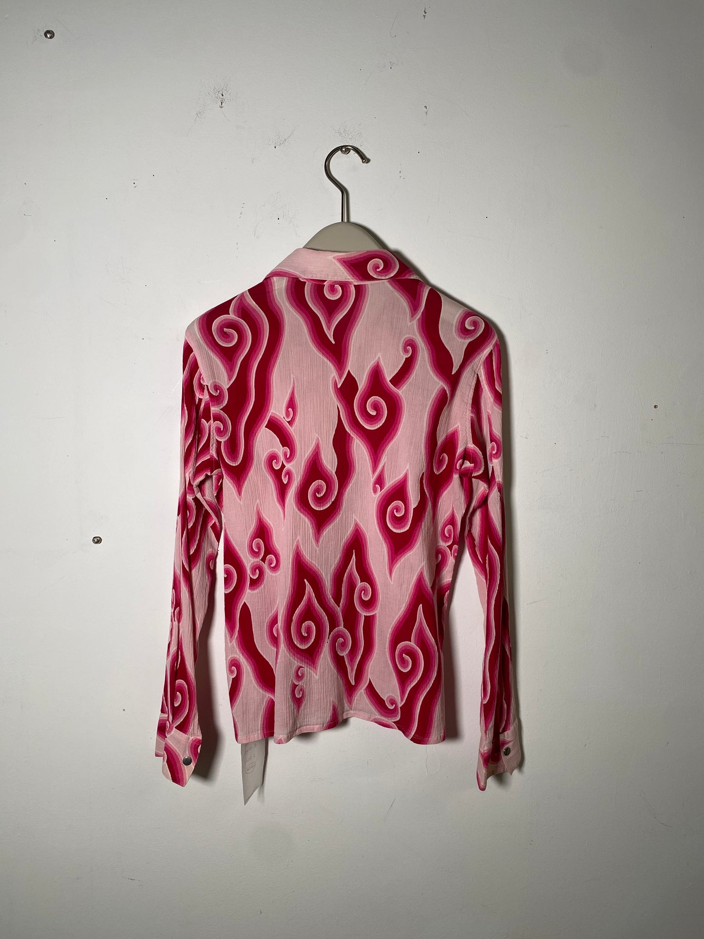 Agnes B Pink printed long sleeves shirt with zipper front