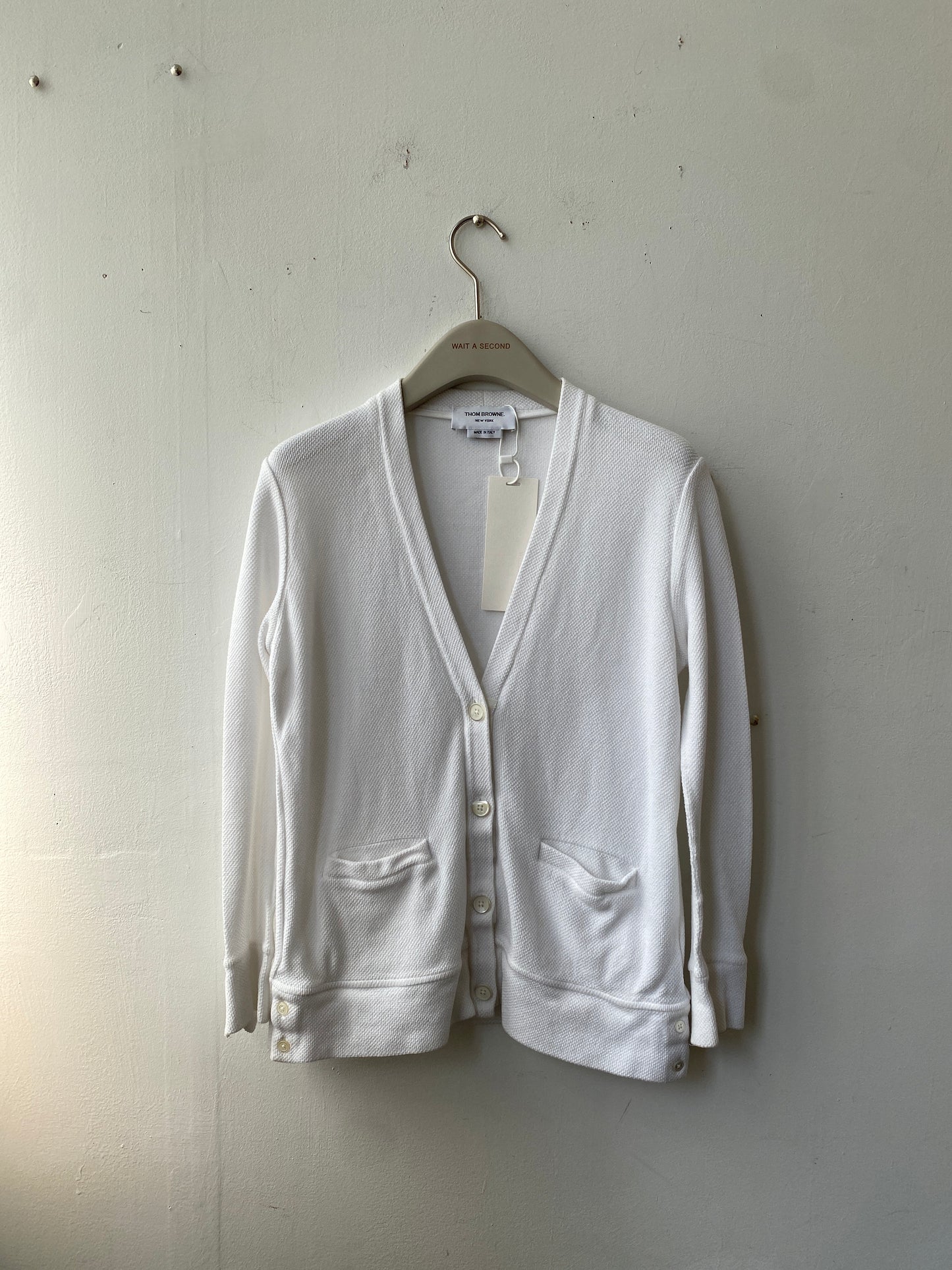 Thom Browne Sample White Cotton cardigan