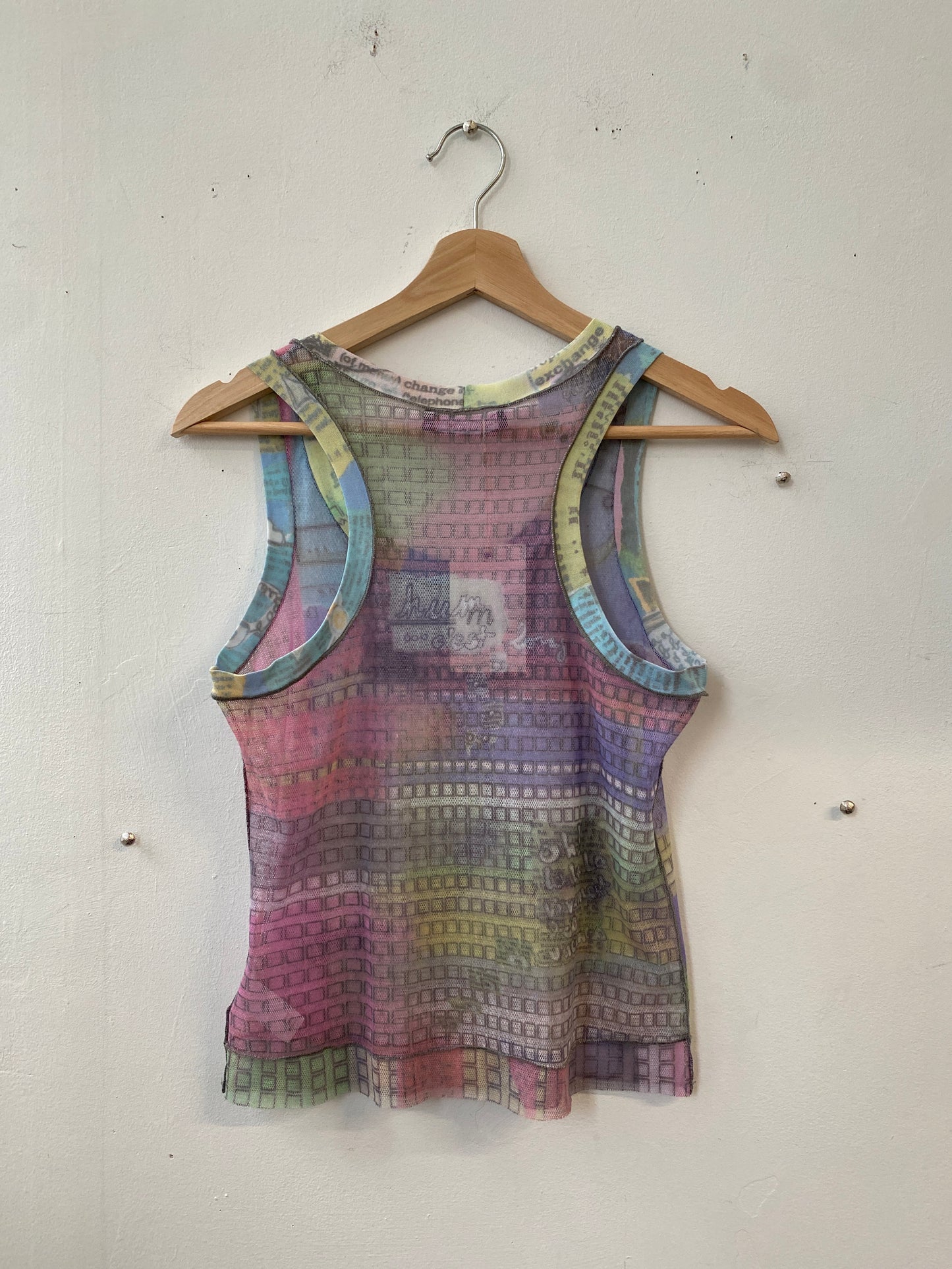 Cop copine printed mesh tank top