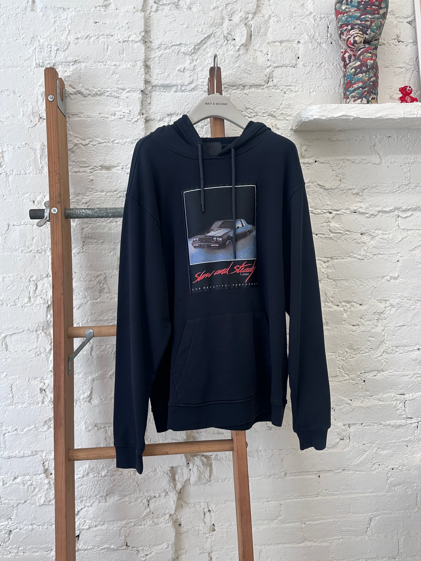 WAS-2470 Alexander Wang x Adidas Slow And Steady Patch Hoodie In Black