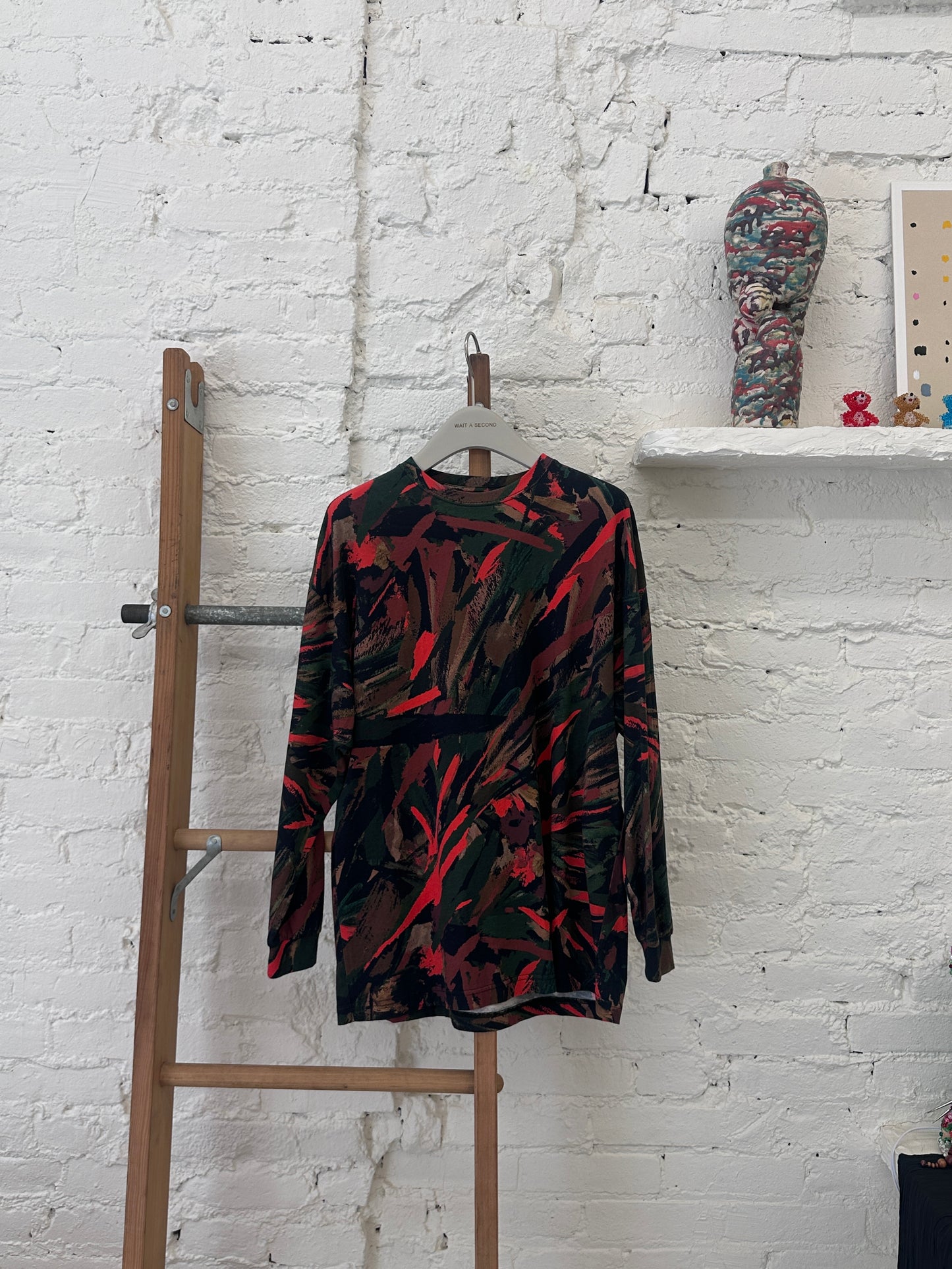 WAS-24SL390 Balenciaga camouflage prin long sleeve top