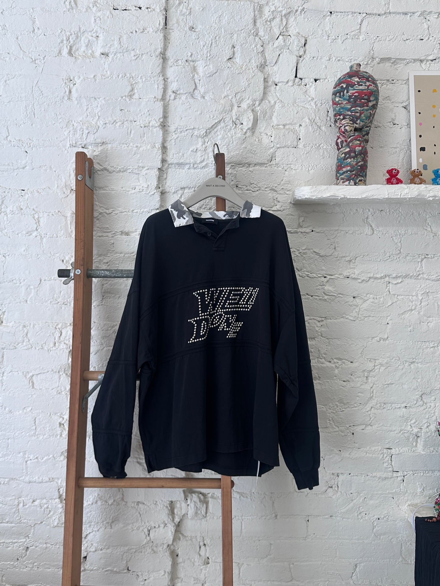 WAS-23154 WE11DONE Navy Blue Sweartshirt