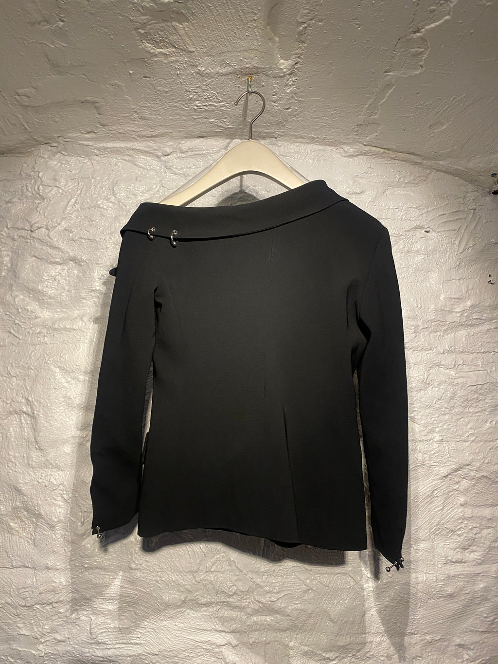 Boutique Moschino Black Blazer with Metal Rings
