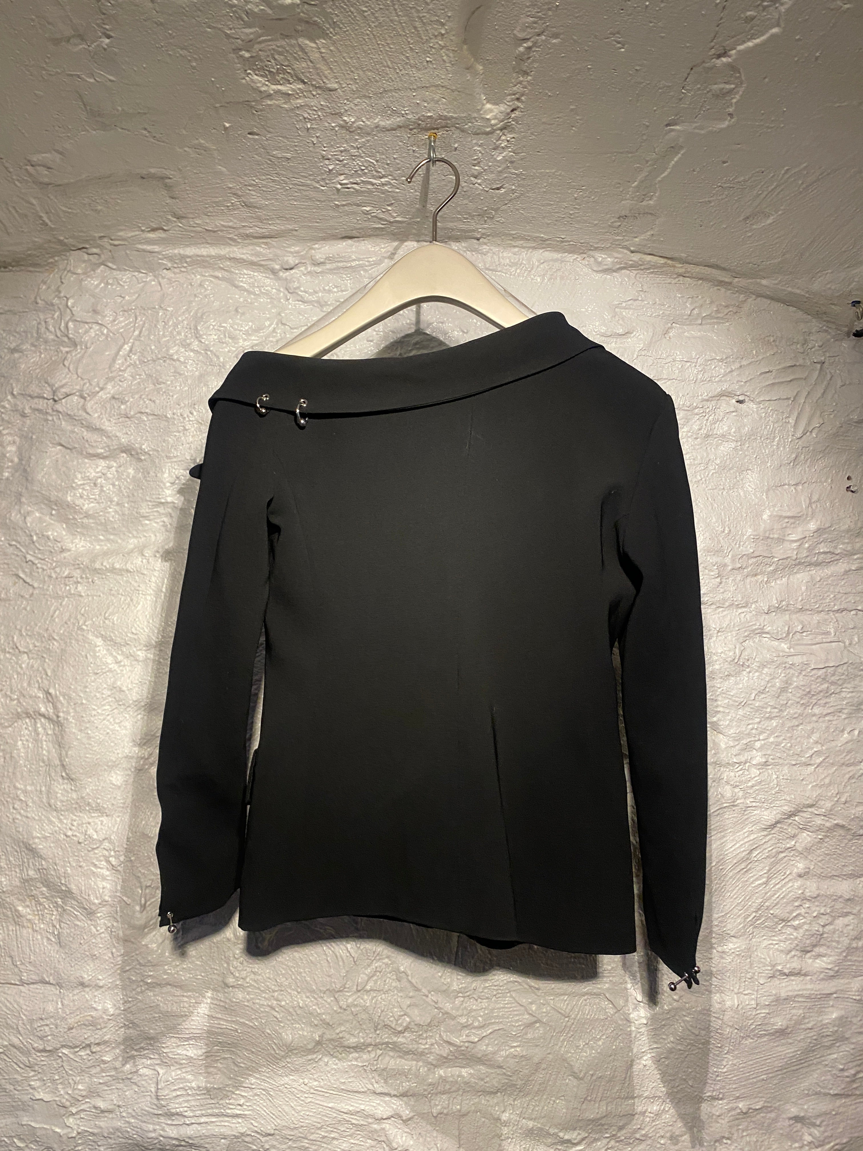 Boutique Moschino Black Blazer with Metal Rings