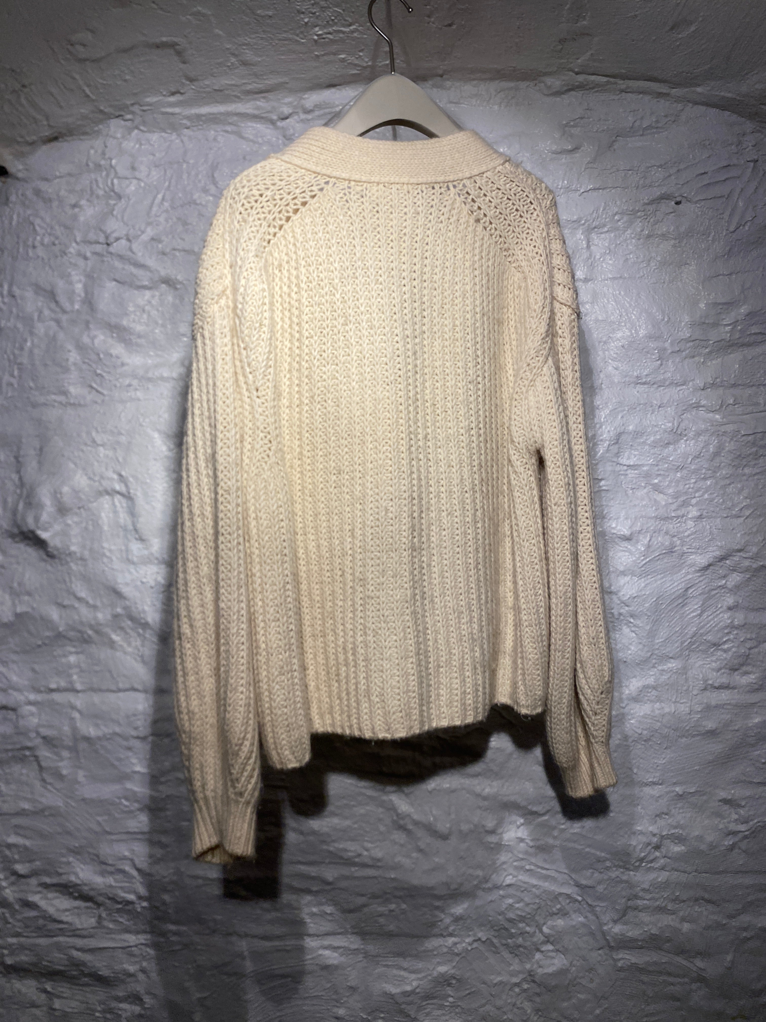 Acne Studios AW16 Off White Hadlee Chunky Wool Blend Cardigan