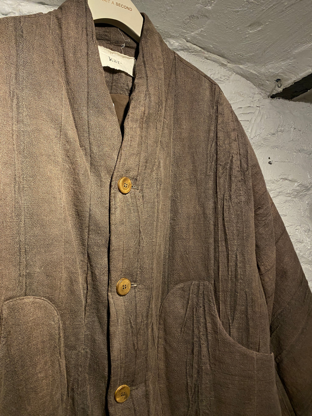 Kar Studio Mud Brown Padded Kimono Down Jacket