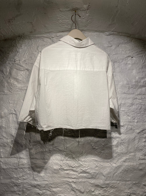 MM6 Maison Margiela	White Stripes Cropped Shirt