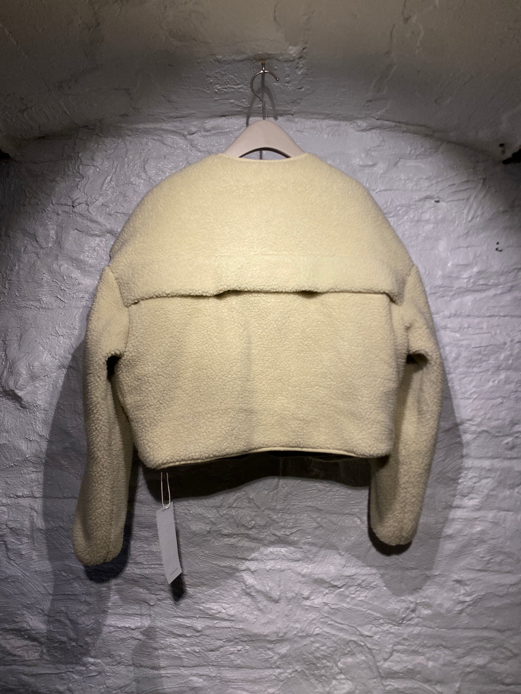 Entire Studios Off-White Crewneck Fluffy Fleece Jacket