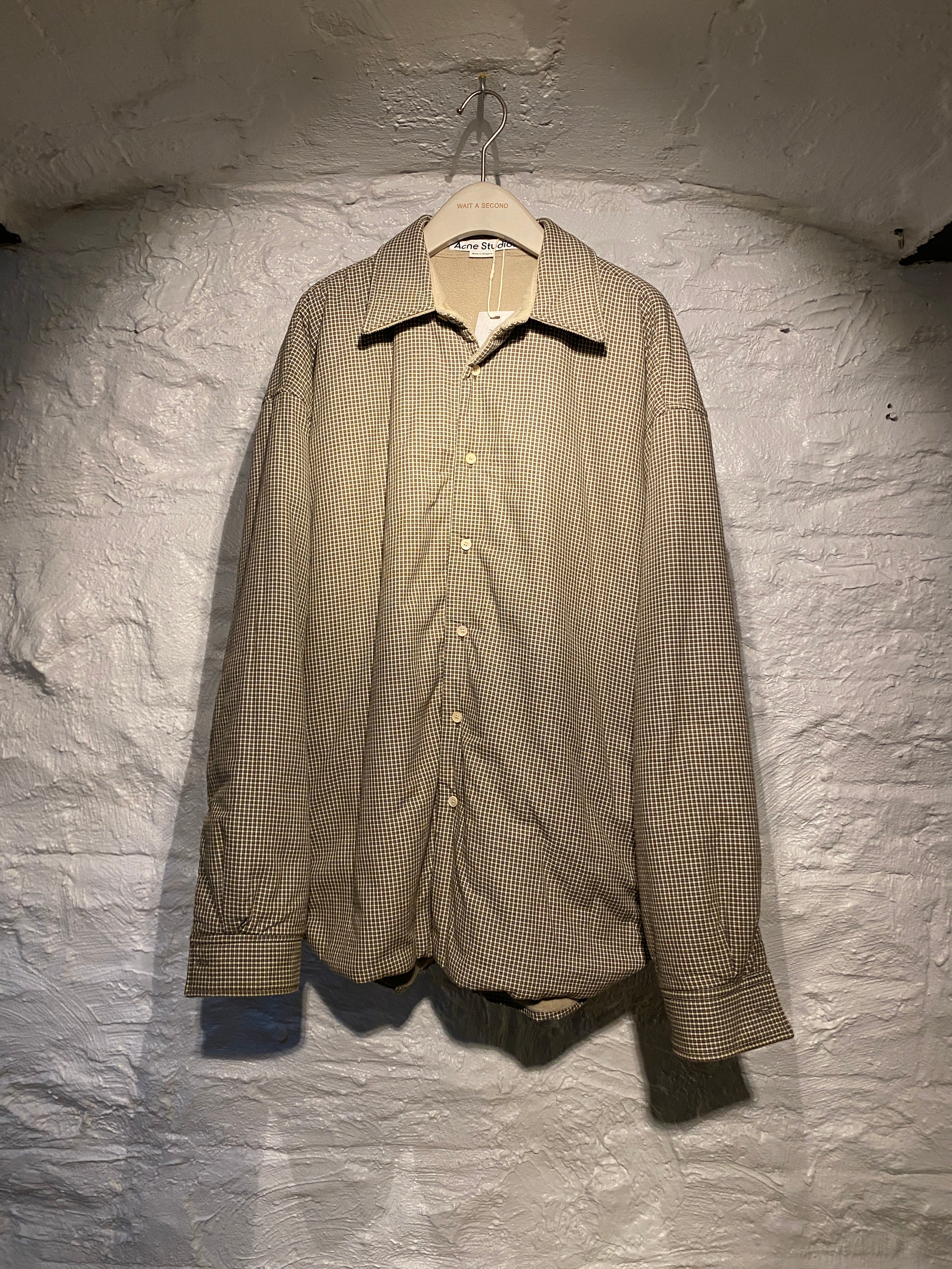 Acne Studios	Neutrals Oddy Reversible Logo-appliquéd Cotton and Fleece Shirt Jacket