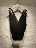 Noir Kei Ninomiya Black Leather Strap Cross Back Vest Top