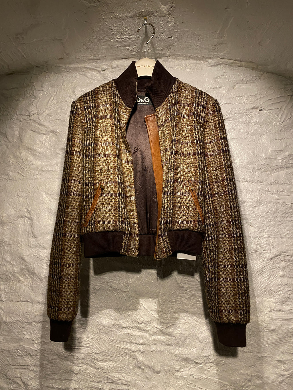 Dolce & Gabbana Brown Beige Tweed Jacket