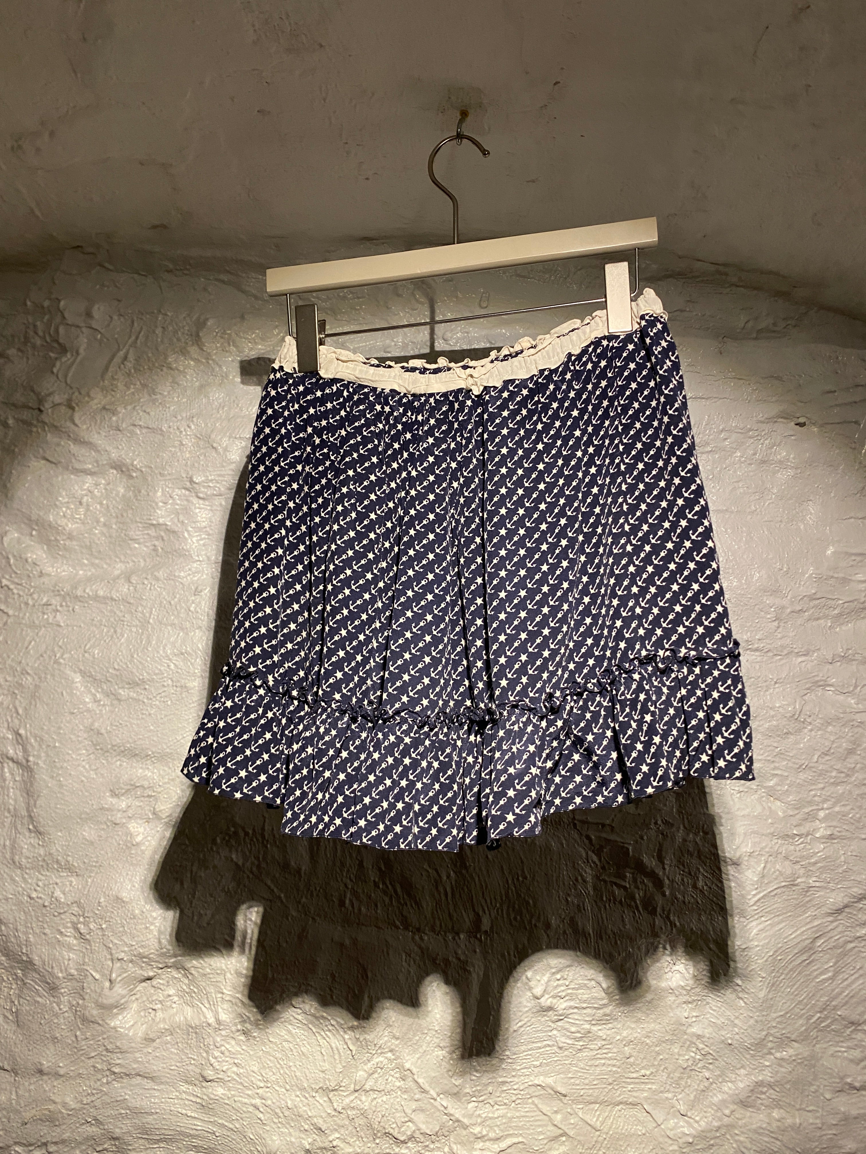 Dolce & Gabbana Navy and White Sailing Symbols Skirt