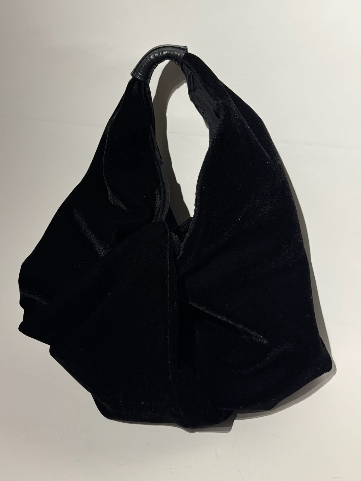 MM6 Maison Margiela Black Velvet Triangle Bag