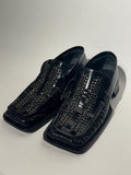 Jil Sander Black Weaving Leather Loafer Size 37