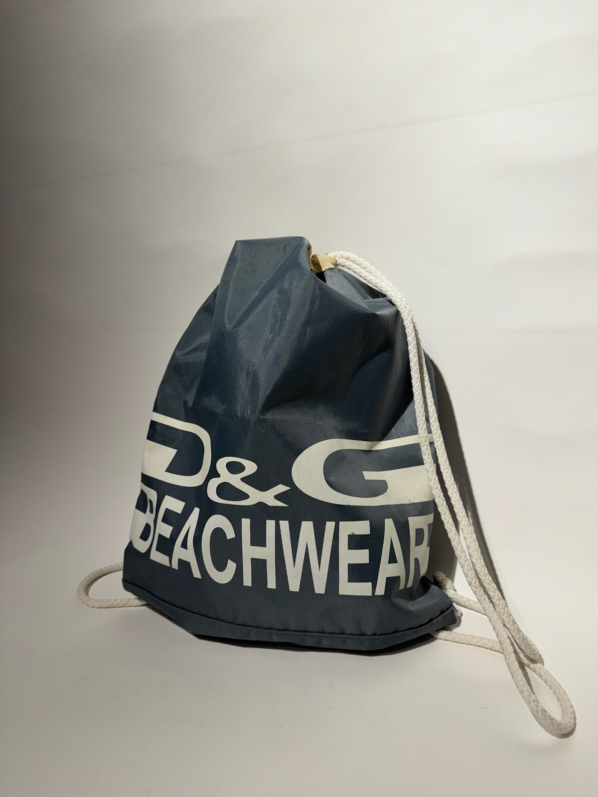 Dolce & Gabbana Grey String Beachwear PVC Drawstring Backpack