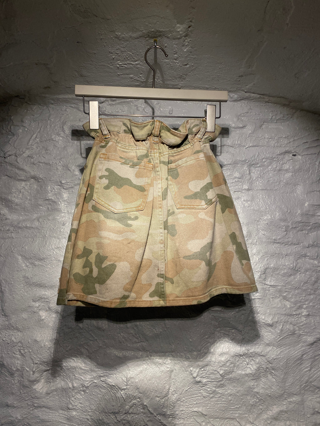Miu Miu Green Camouflage Denim Mini Skirt