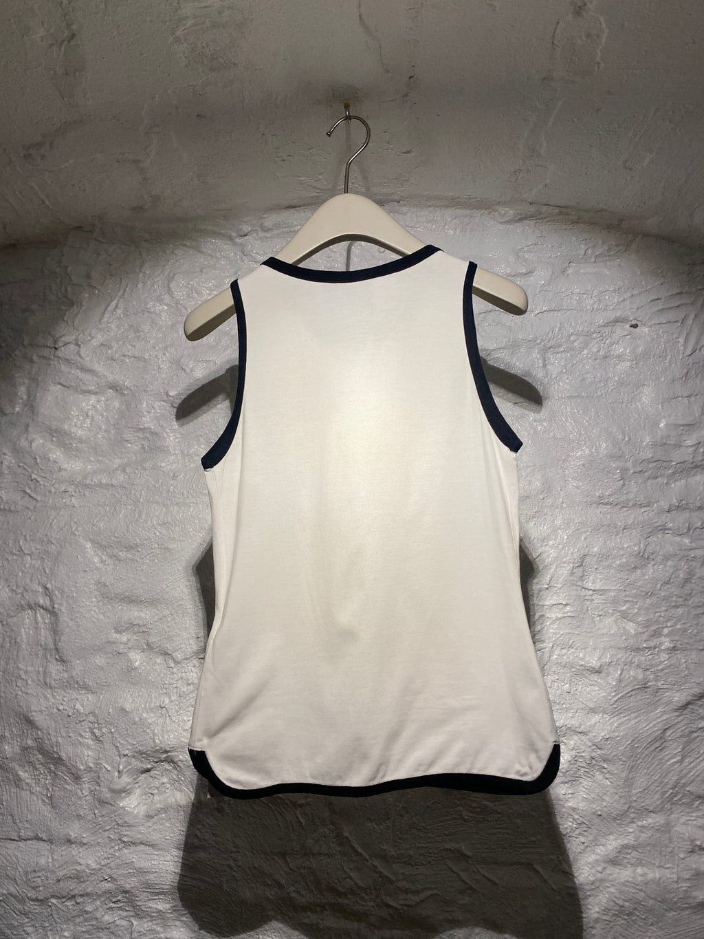 Dolce & Gabbana Black Trim White Layered Design Buttons Top