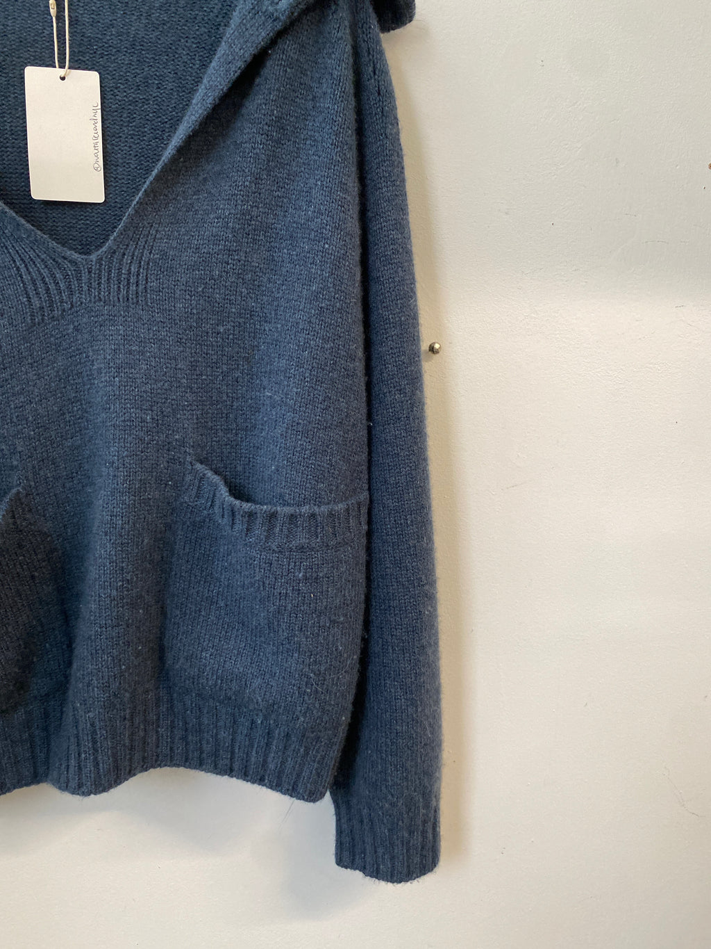 Celine Dark Blue Cashmere V-Neck Sweater
