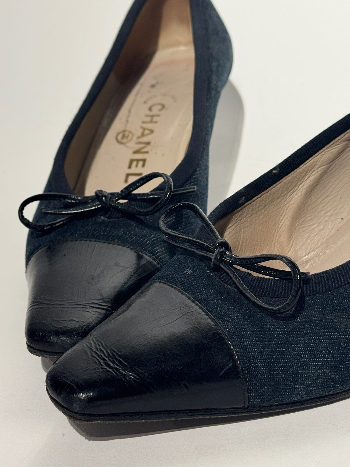 Chanel Denim Kitten Heels Size 37