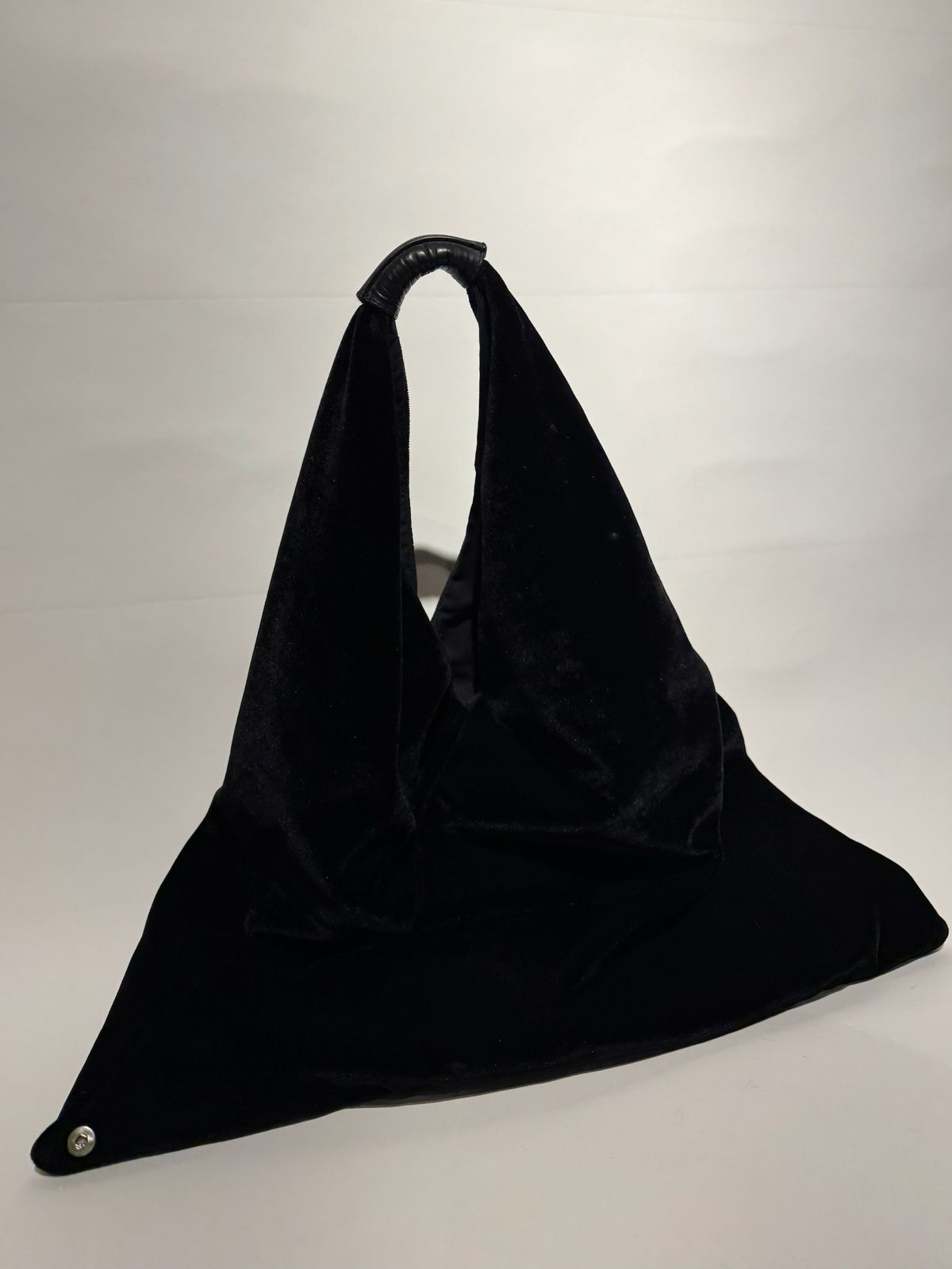 MM6 Maison Margiela Black Velvet Triangle Bag