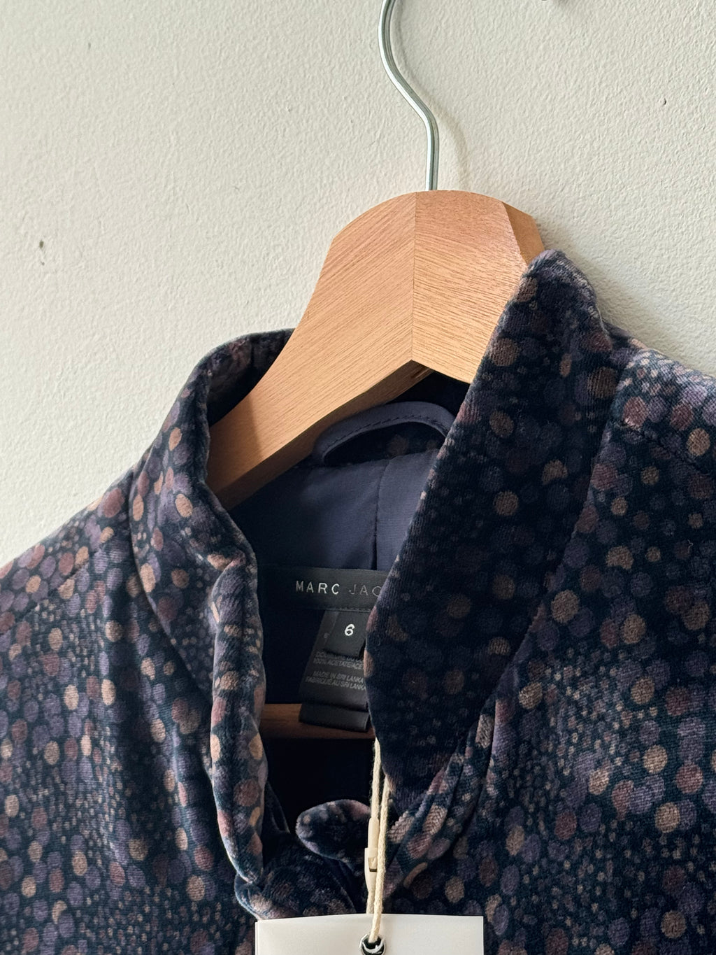 WAS-25591 Marc Jacobs Dotted Dark Blue Silk Jacket