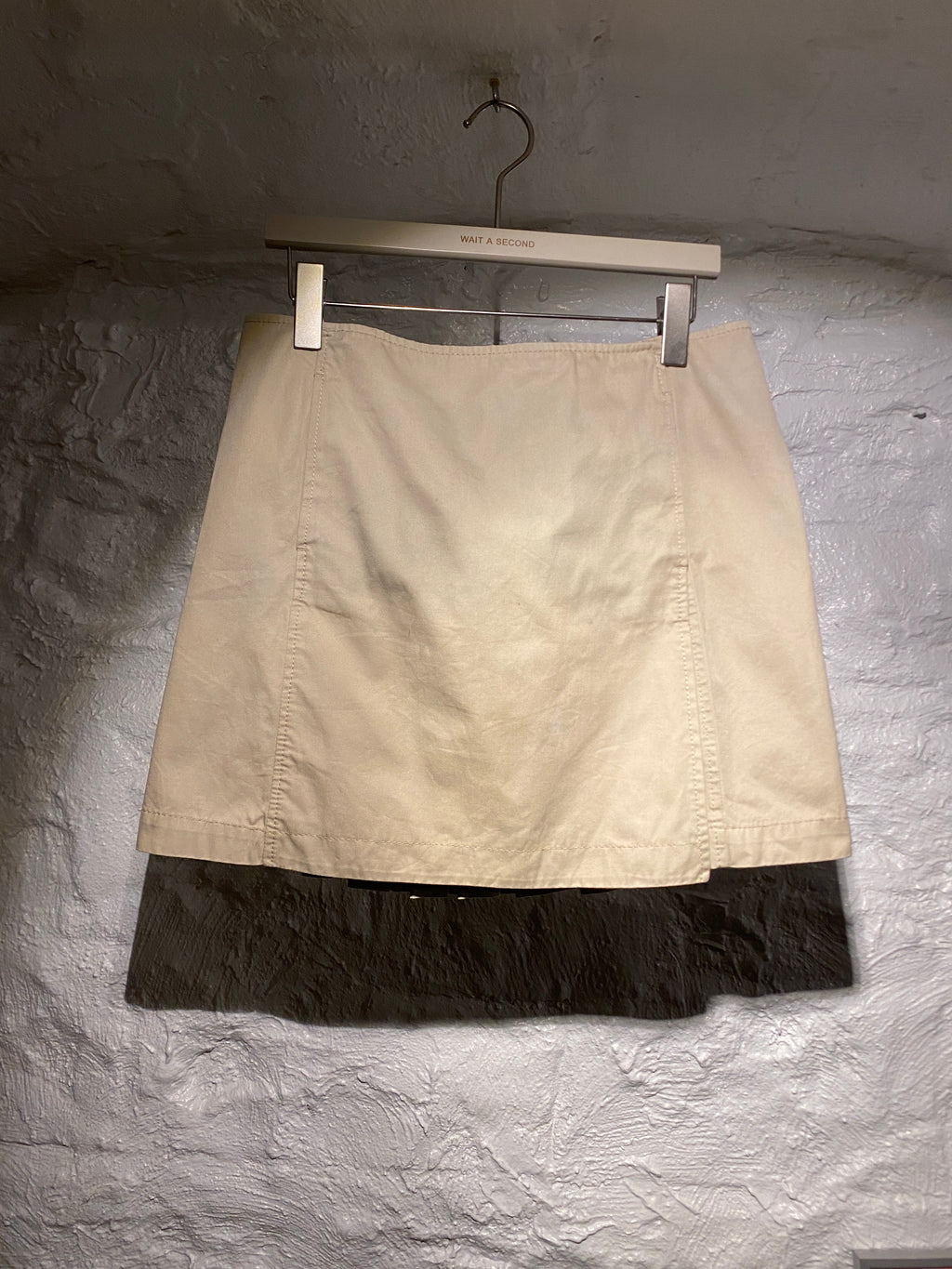 Miu Miu Light Khaki Denim Pleated Mini Skirt