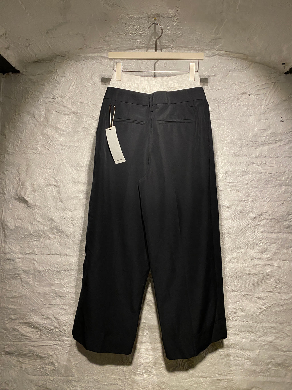 Alexander Wang Black with White Exposed Boxer Tailored Pants