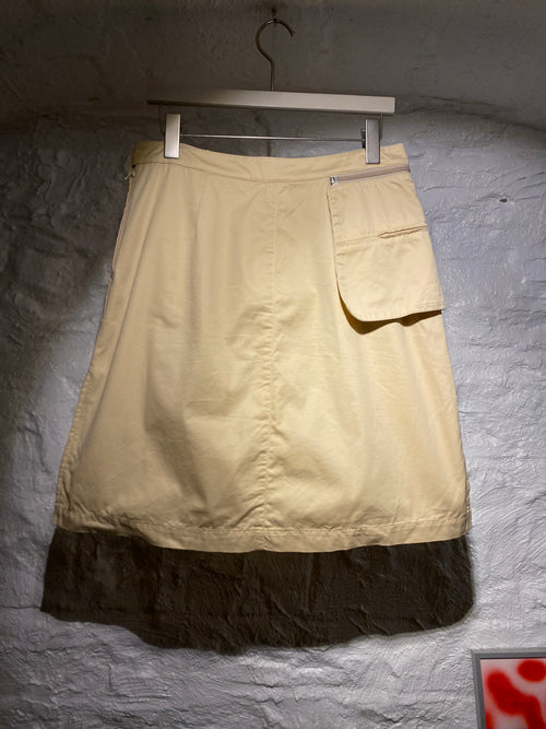 Walter. Van Beirendonck W&LT Light Yellow Zipper Pocket Midi Skirt