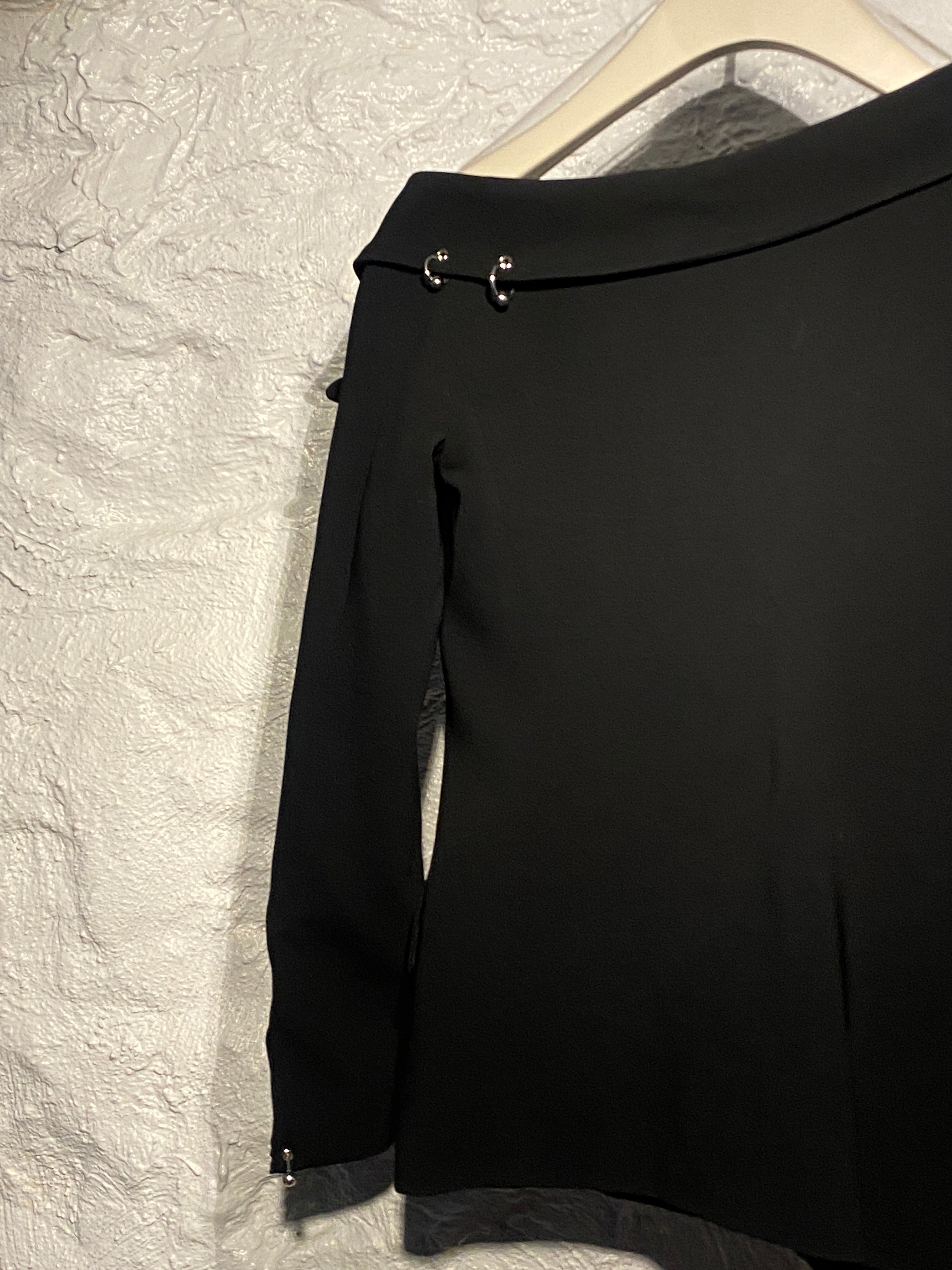 Boutique Moschino Black Blazer with Metal Rings