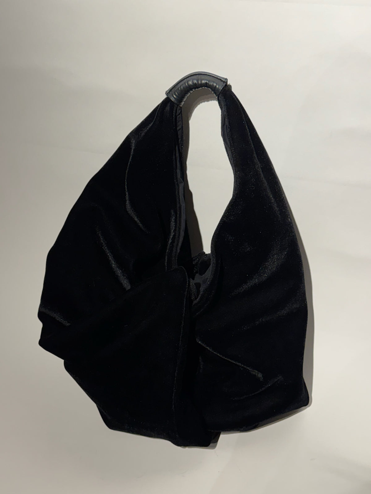 MM6 Maison Margiela Black Velvet Triangle Bag