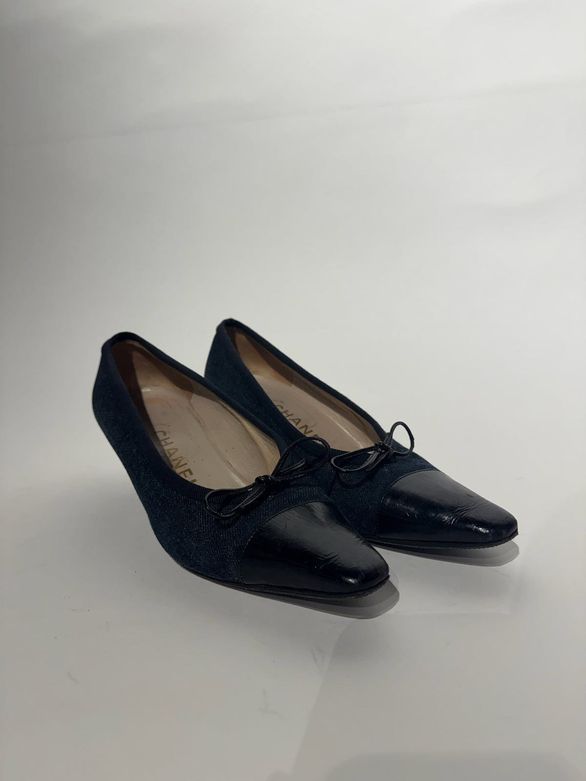 Chanel Denim Kitten Heels Size 37