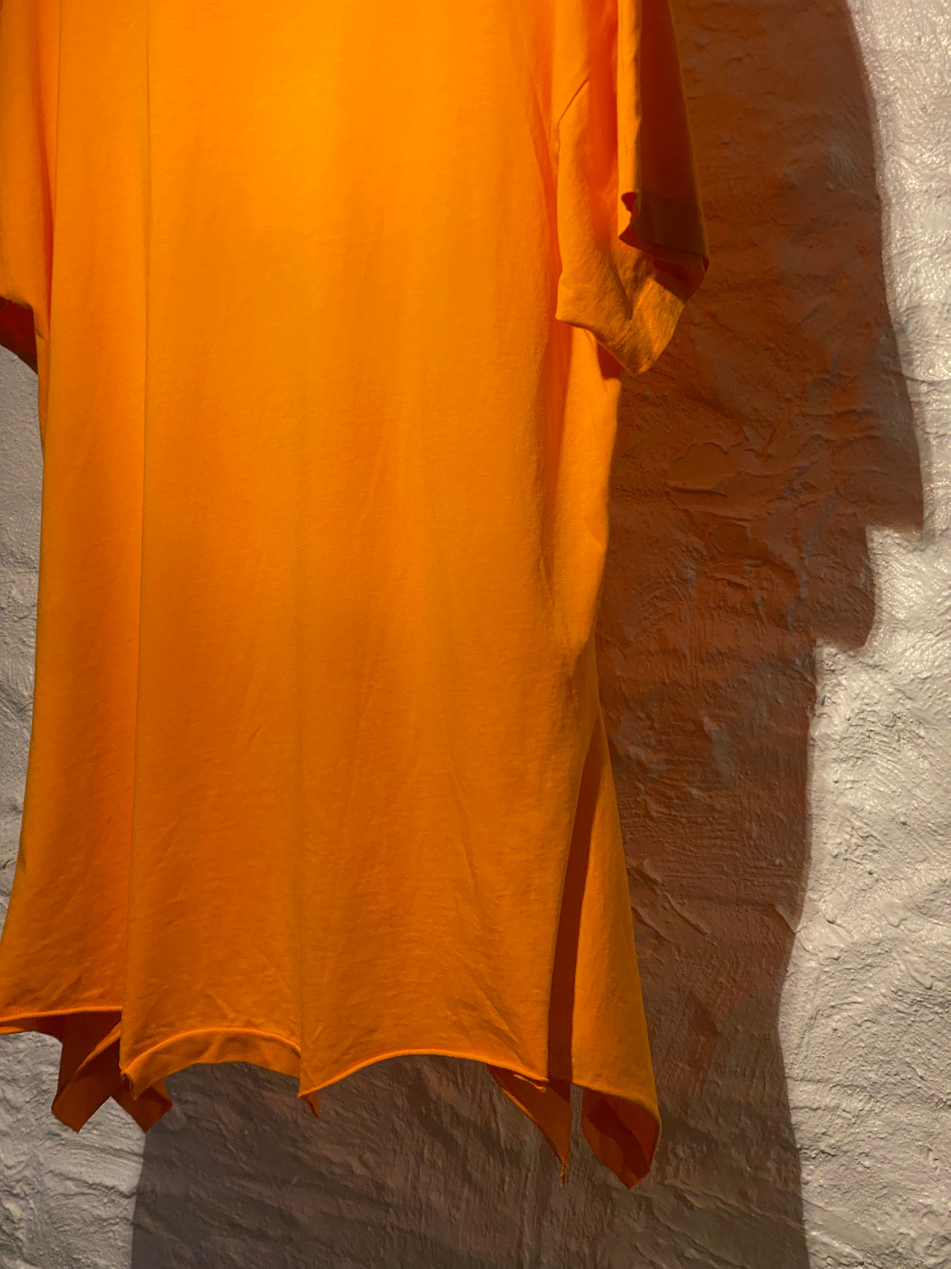 MM6 Maison Margiela Orange Logo T-shirt Layered Dress/Oversized Top