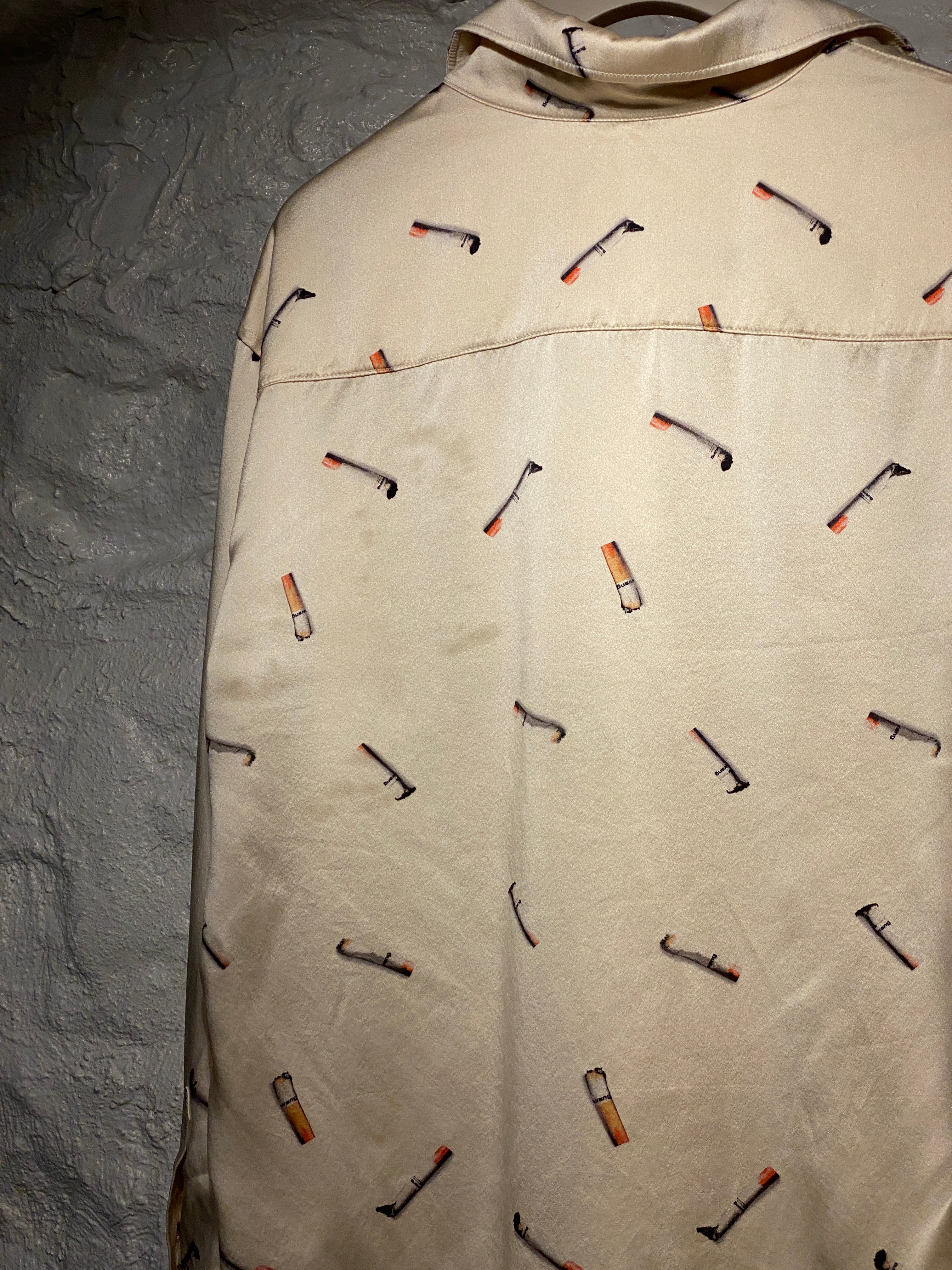Alexander Wang Off-White Cigarette Printed Silk Shirt