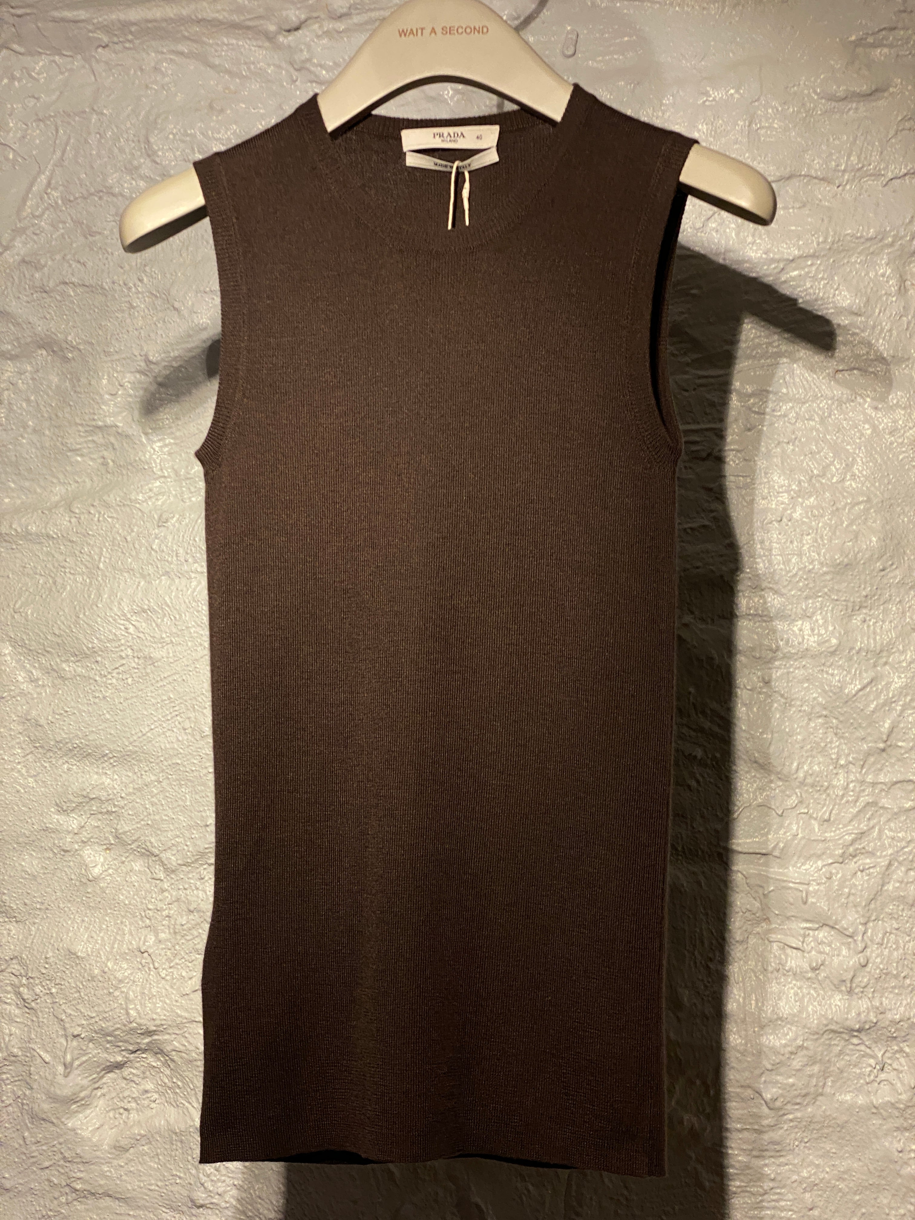 Prada Brown Cashmere Silk Tank Top