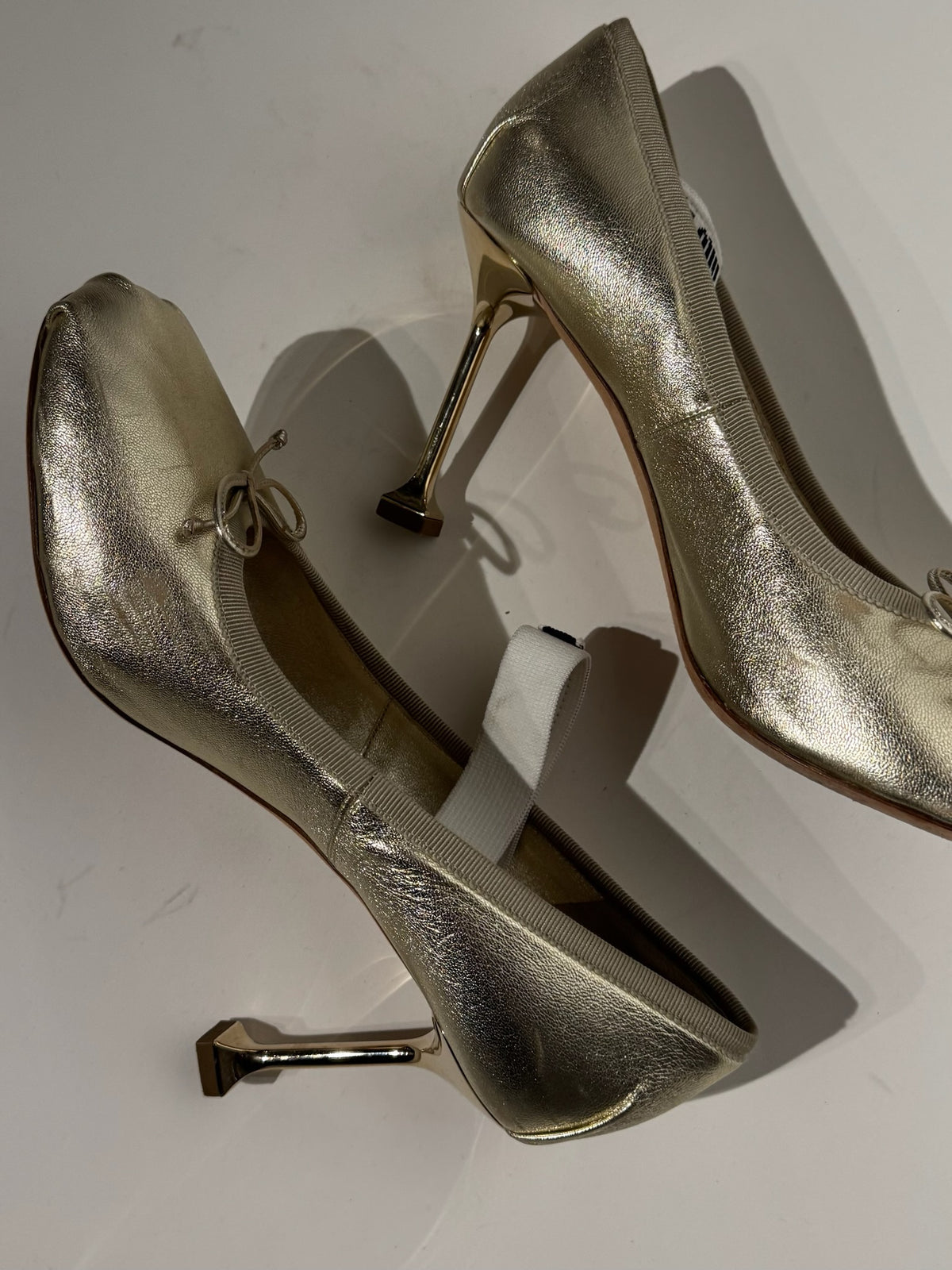 Miu Miu Gold Ballerina Ballet Pumps Heels Size 39