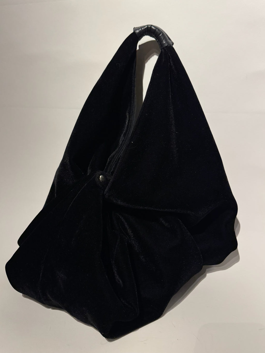 MM6 Maison Margiela Black Velvet Triangle Bag