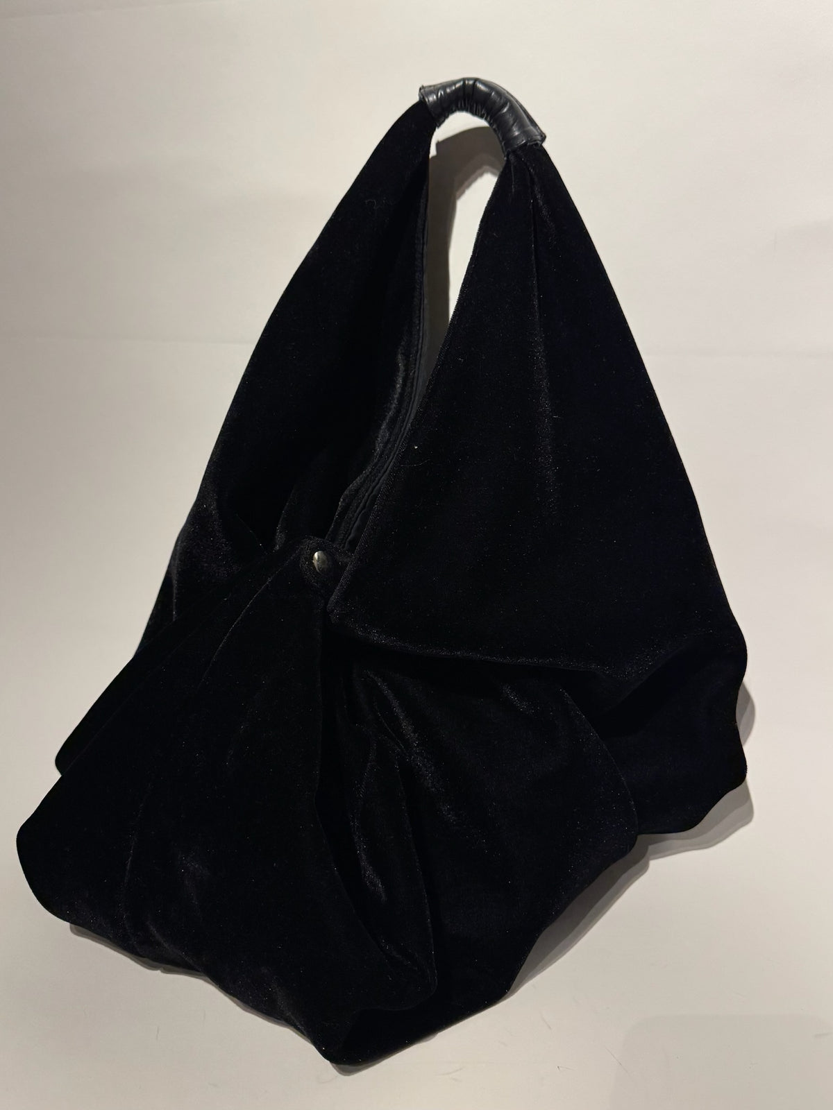 MM6 Maison Margiela Black Velvet Triangle Bag