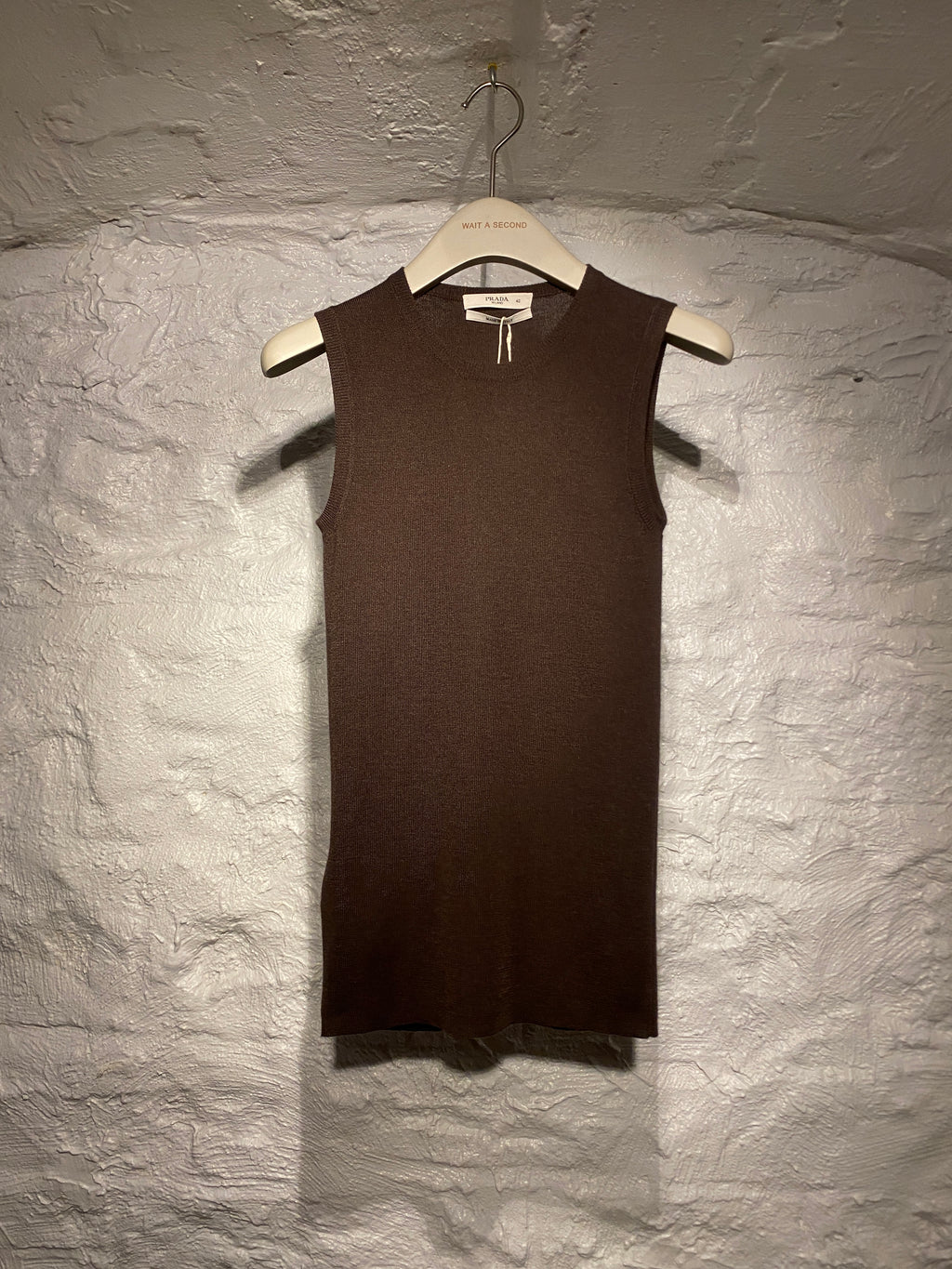 Prada Brown Cashmere Silk Tank Top