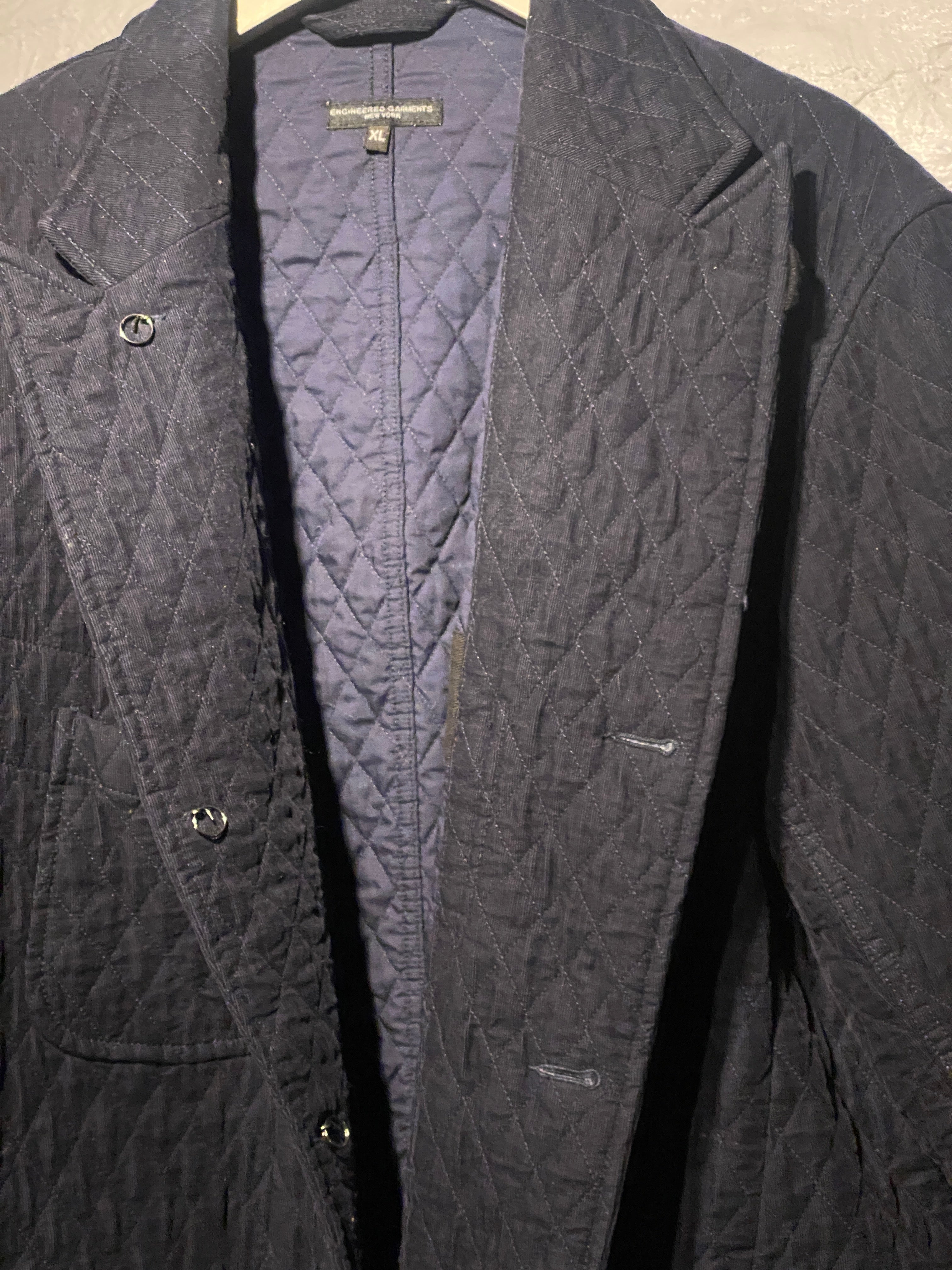 Engineered Garments Black Quilted Padded Coat