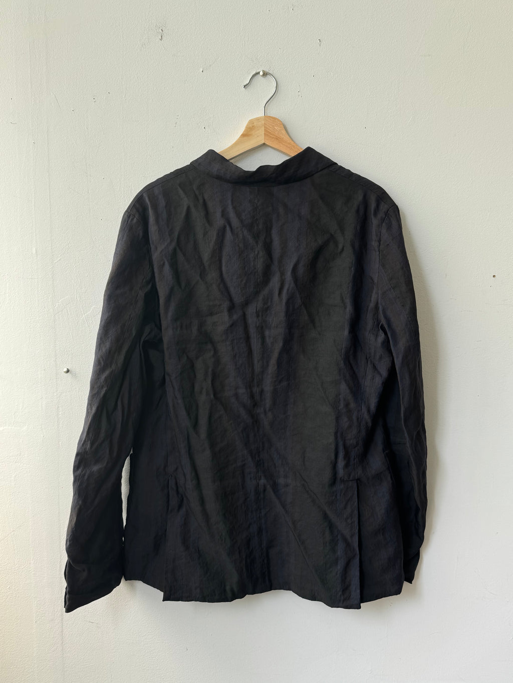 Uma Wang SS2016 Men Black Peppe Striped Peppe Linen Jacket