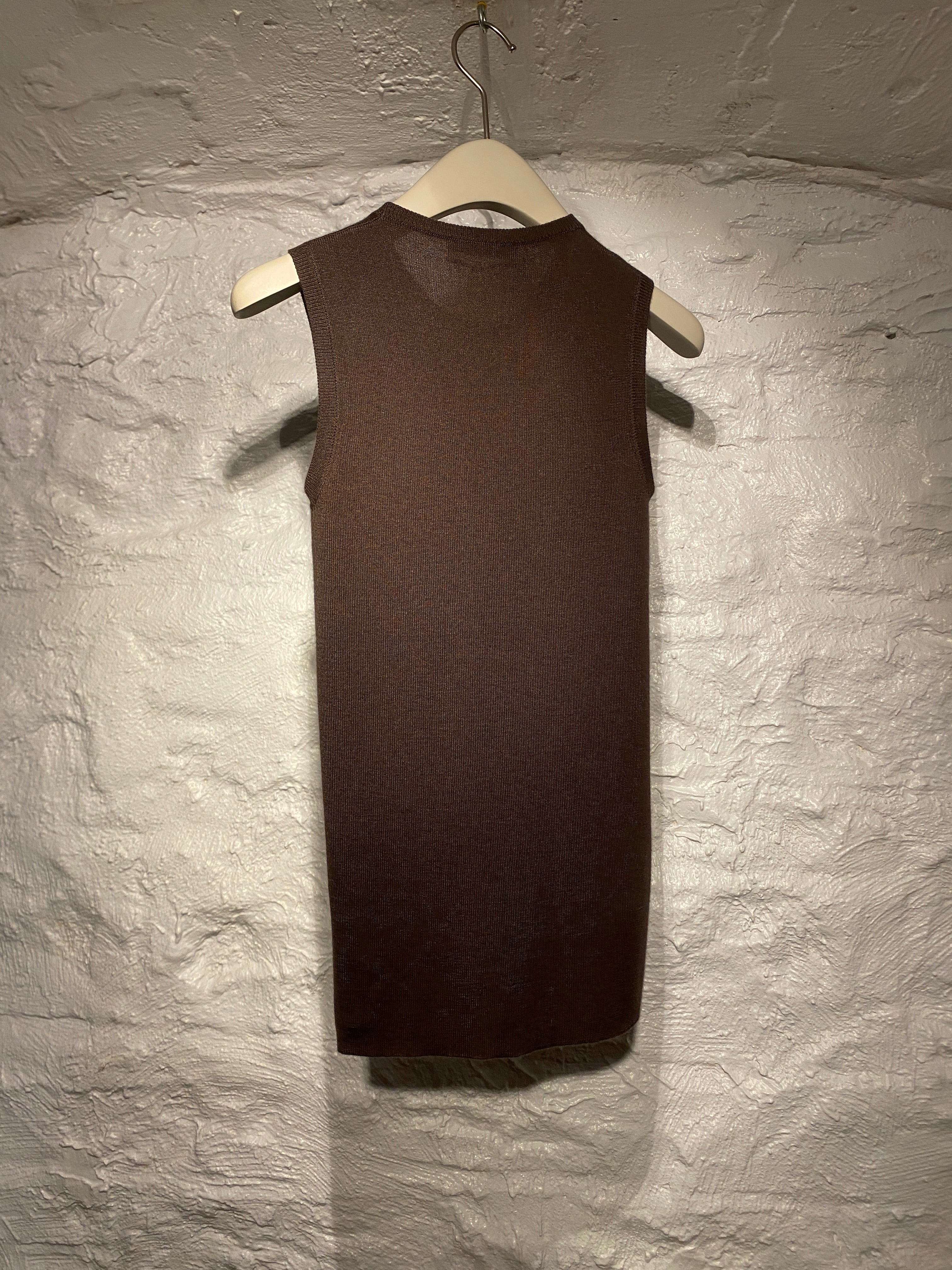 Prada Brown Cashmere Silk Tank Top