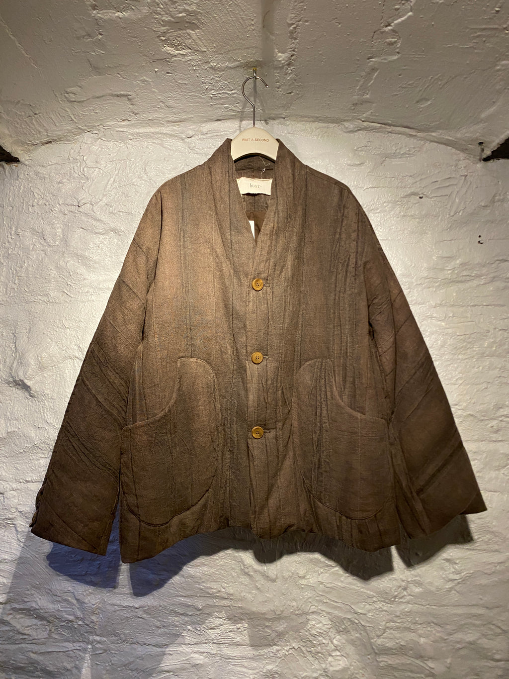 Kar Studio Mud Brown Padded Kimono Down Jacket