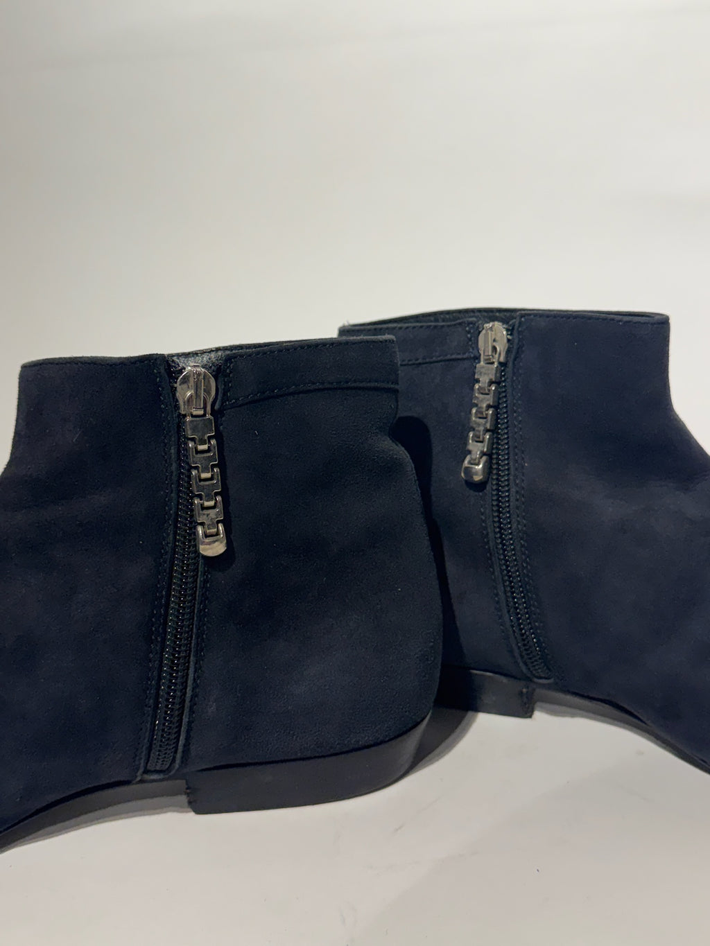JW Anderson	Black Suede Ruffle Ankle Boots Size 38