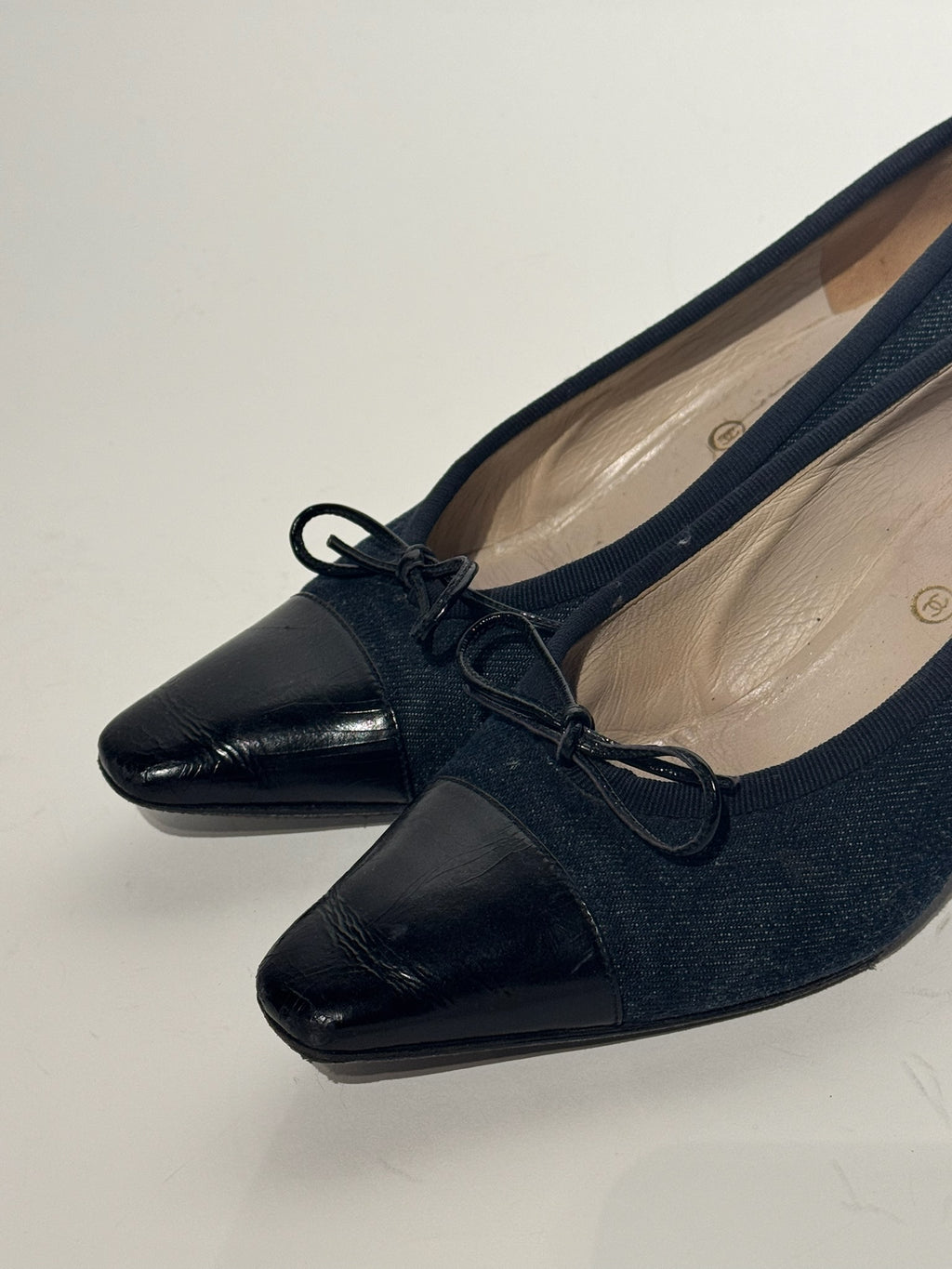 Chanel Denim Kitten Heels Size 37