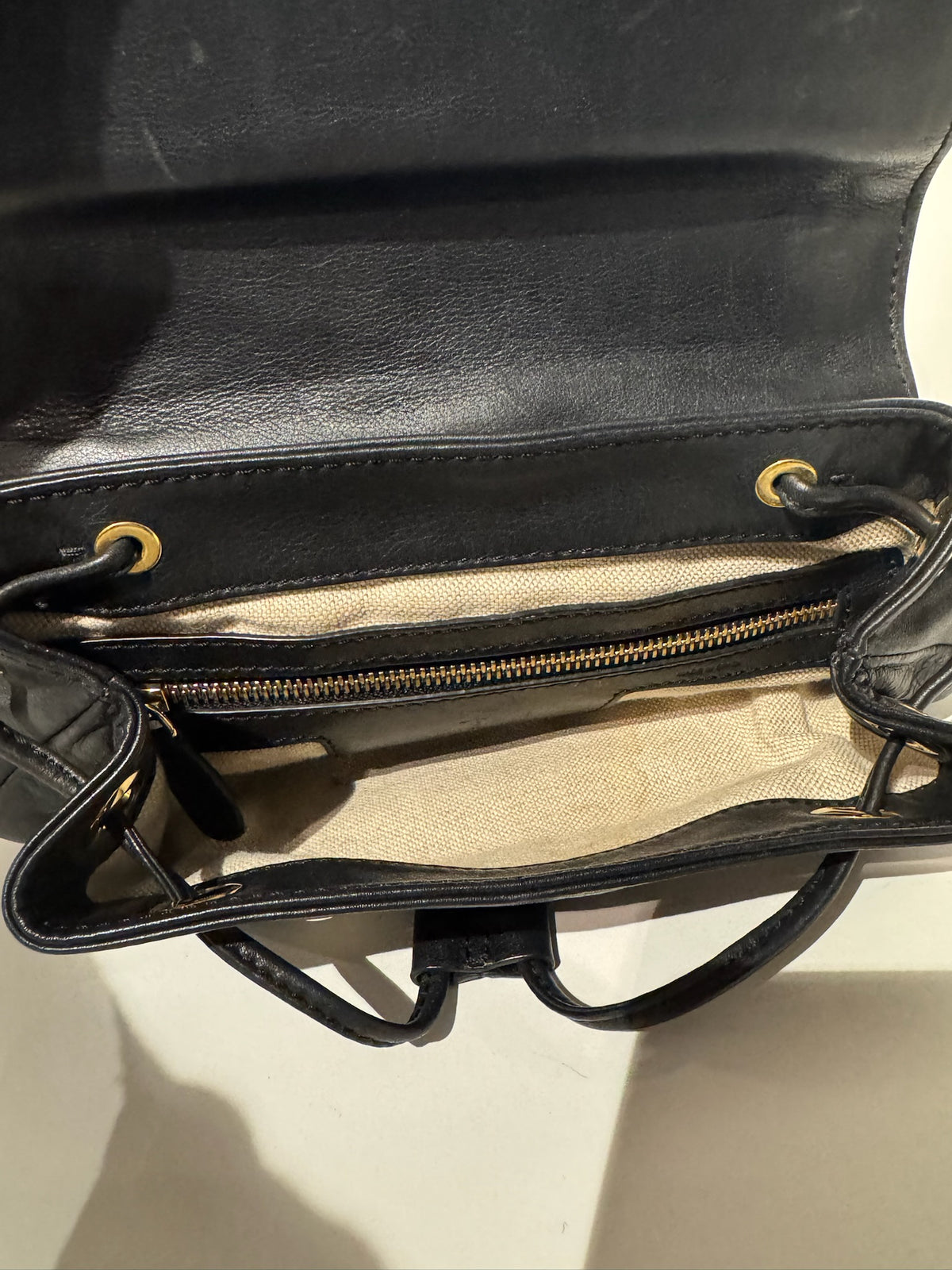 M2malletier Black Leather Briefcase Gold Handle Design Backpack